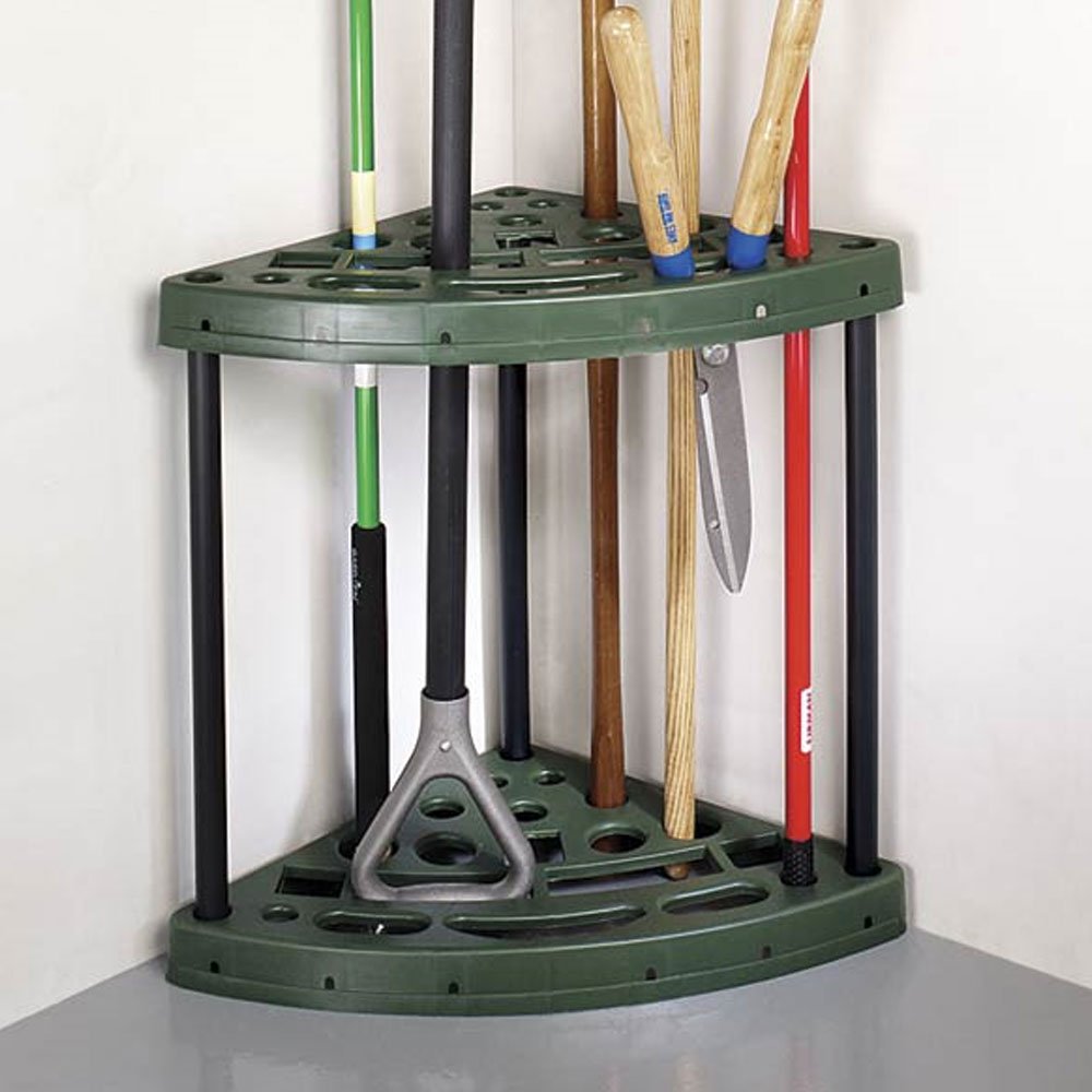 Corner Storage Rack for Yard Tools - Space Saving Home Organizer