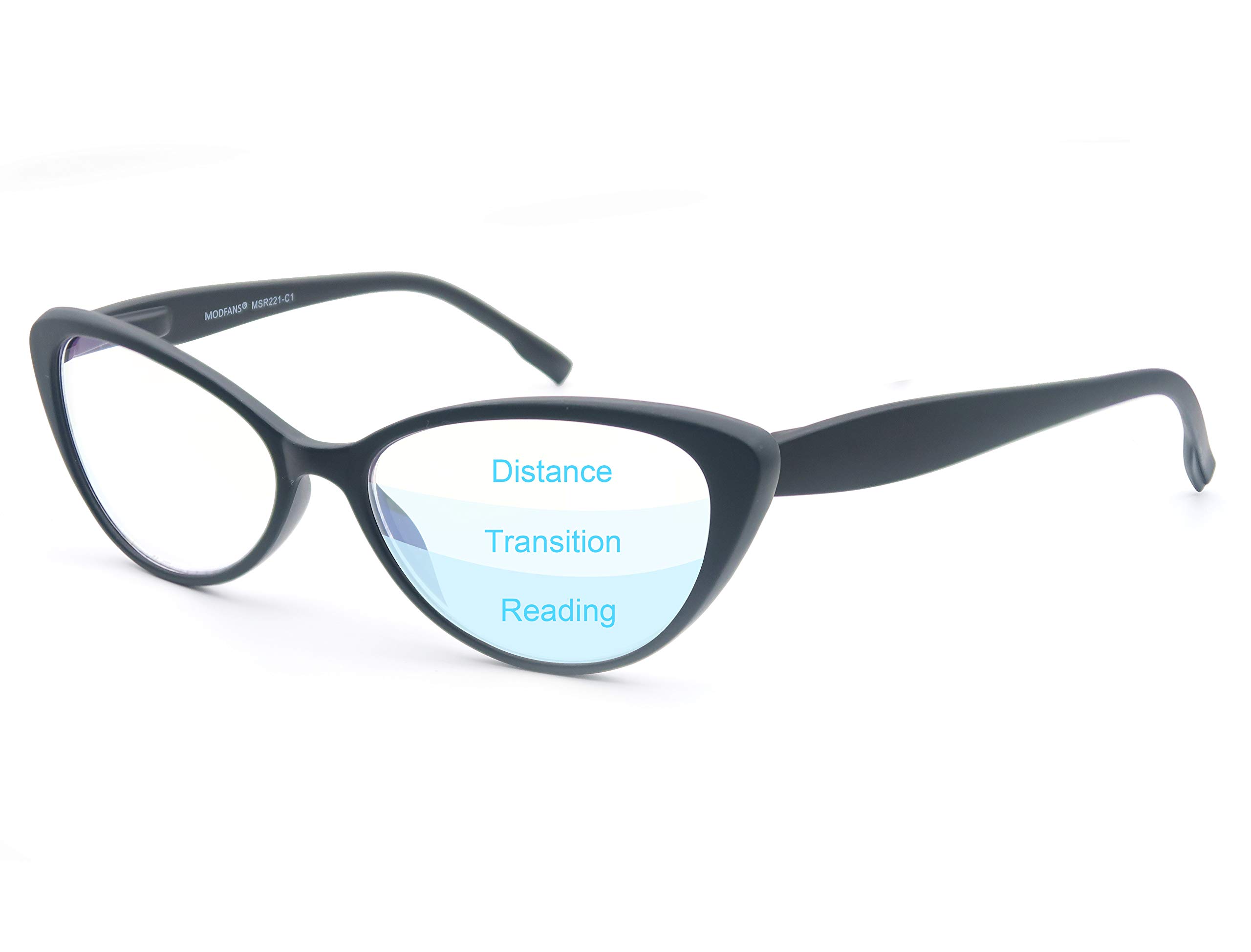 MODFANS Blue Light Blocking Reading Glasses - Progressive Multifocus Readers for Women & Men - Anti-Eye Strain Computer Glasses for Office Work, Screen Time & Digital Device Use