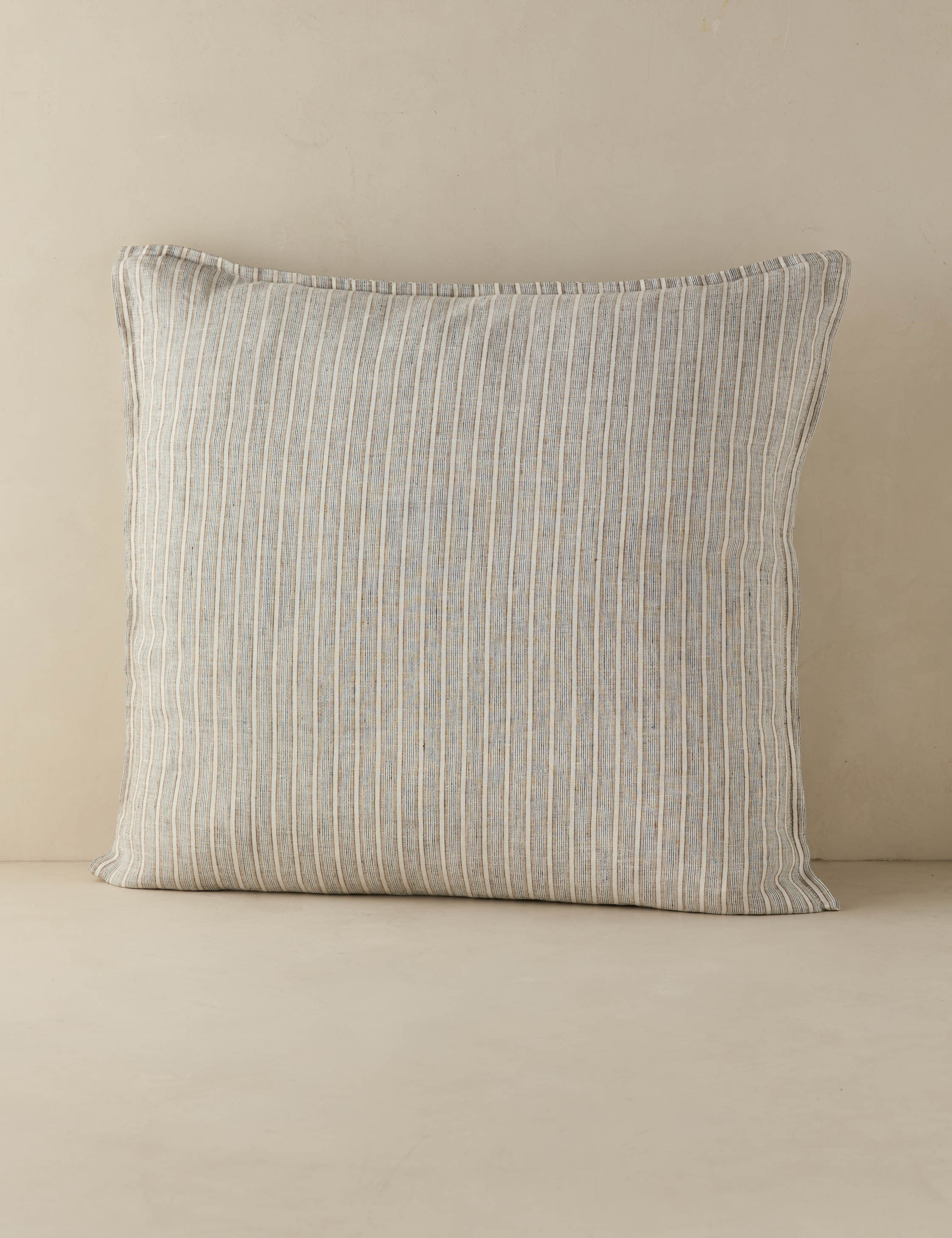 Eadlin Striped European Flax Linen® Sham - Premium 100% Linen Pillowcase for Bedroom & Home Decor - Soft Breathable Bedding for All Seasons