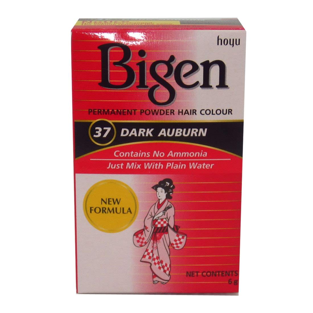 Bigen Powder Hair Color - Dark Auburn #37 | Permanent Hair Dye for Men & Women | Natural-Looking At-Home Hair Coloring Kit | Perfect for Touch-Ups, Gray Coverage & DIY Salon Results