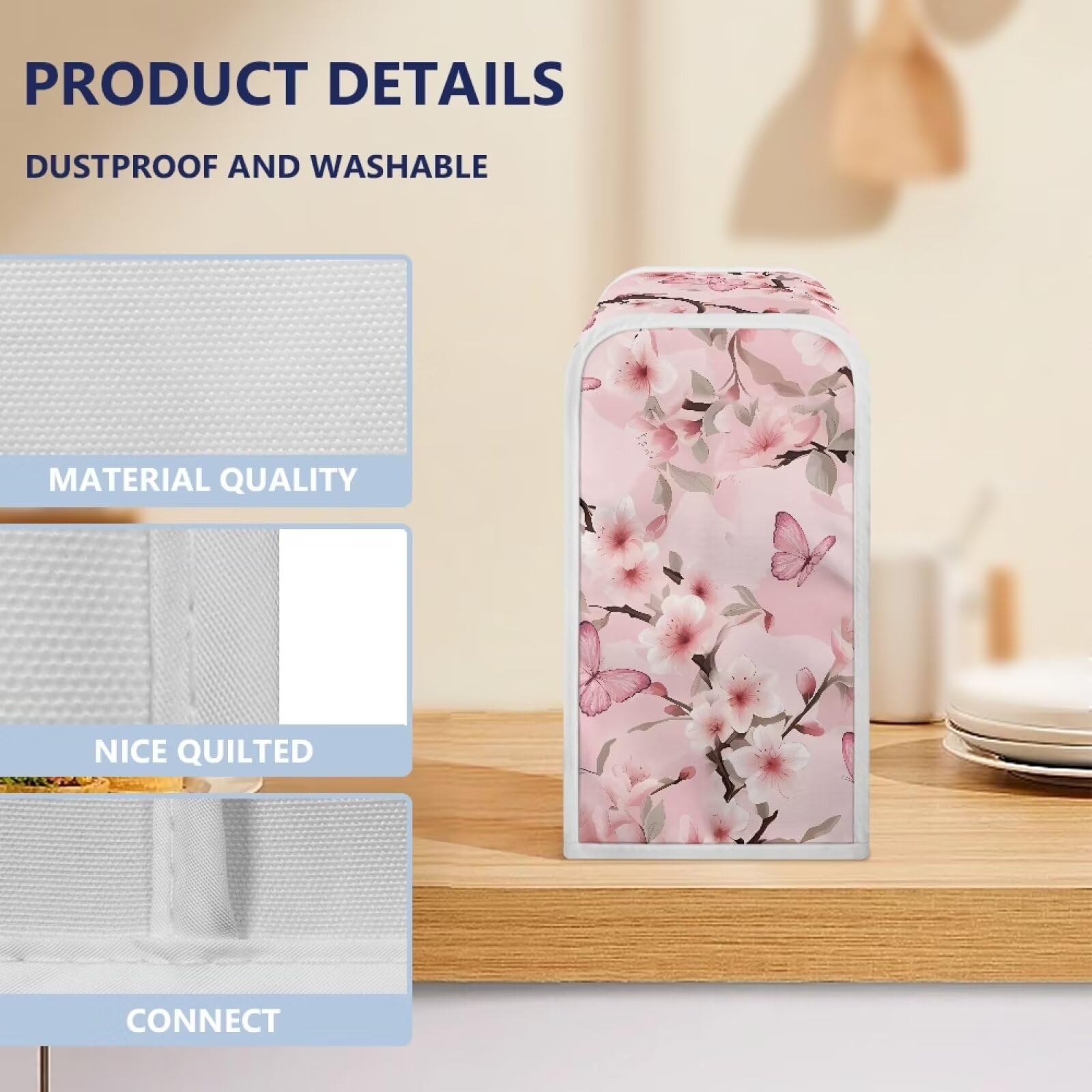 Pink Flower Can Opener Cover - Dust & Stain Protection for Electric/Automatic Can Openers - Universal Fit Kitchen Appliance Cover (Ideal for Countertop Storage & Kitchen Organization)