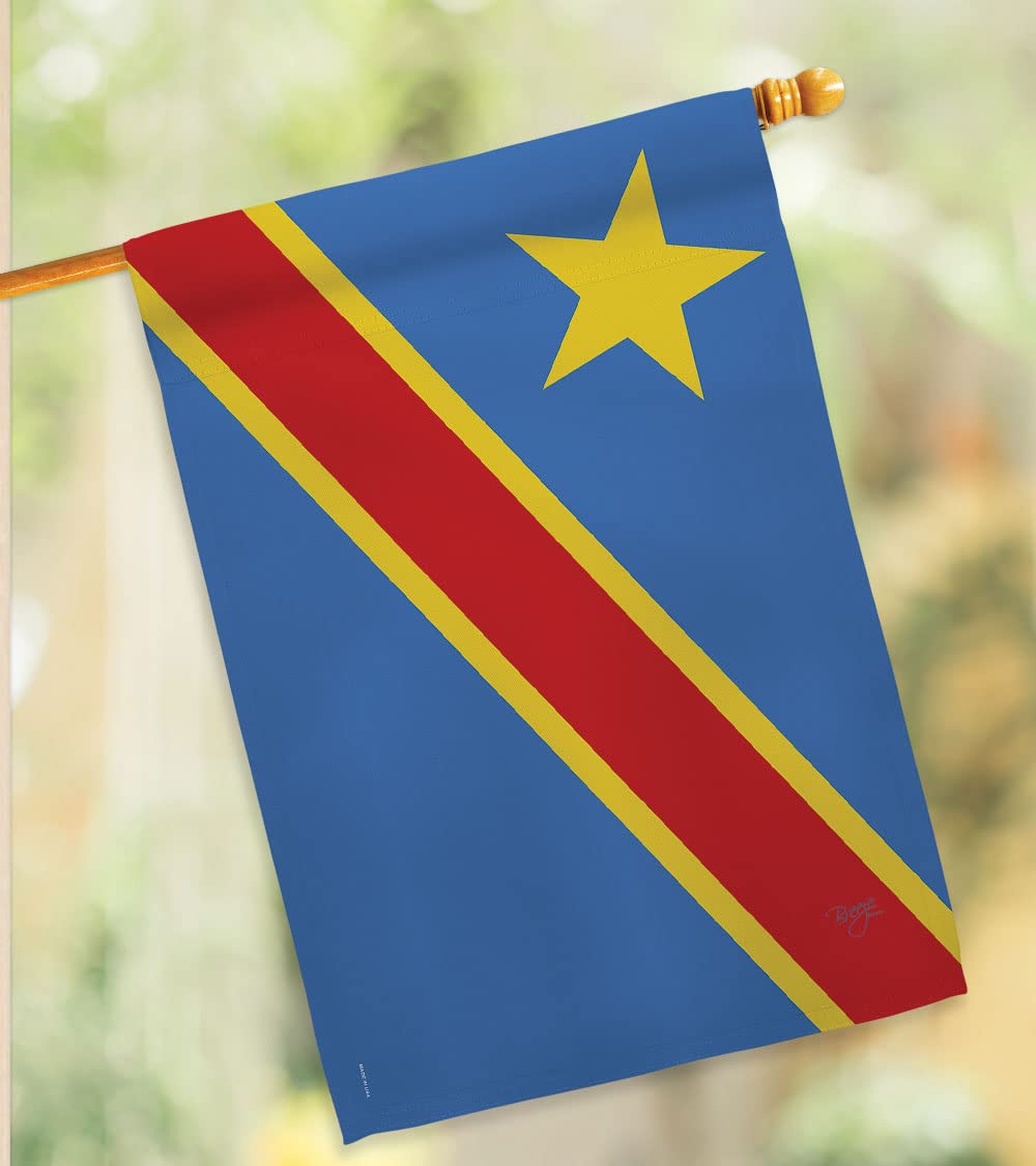 DR Congo National Flag 28x40in with Pole - House & Garden Decor