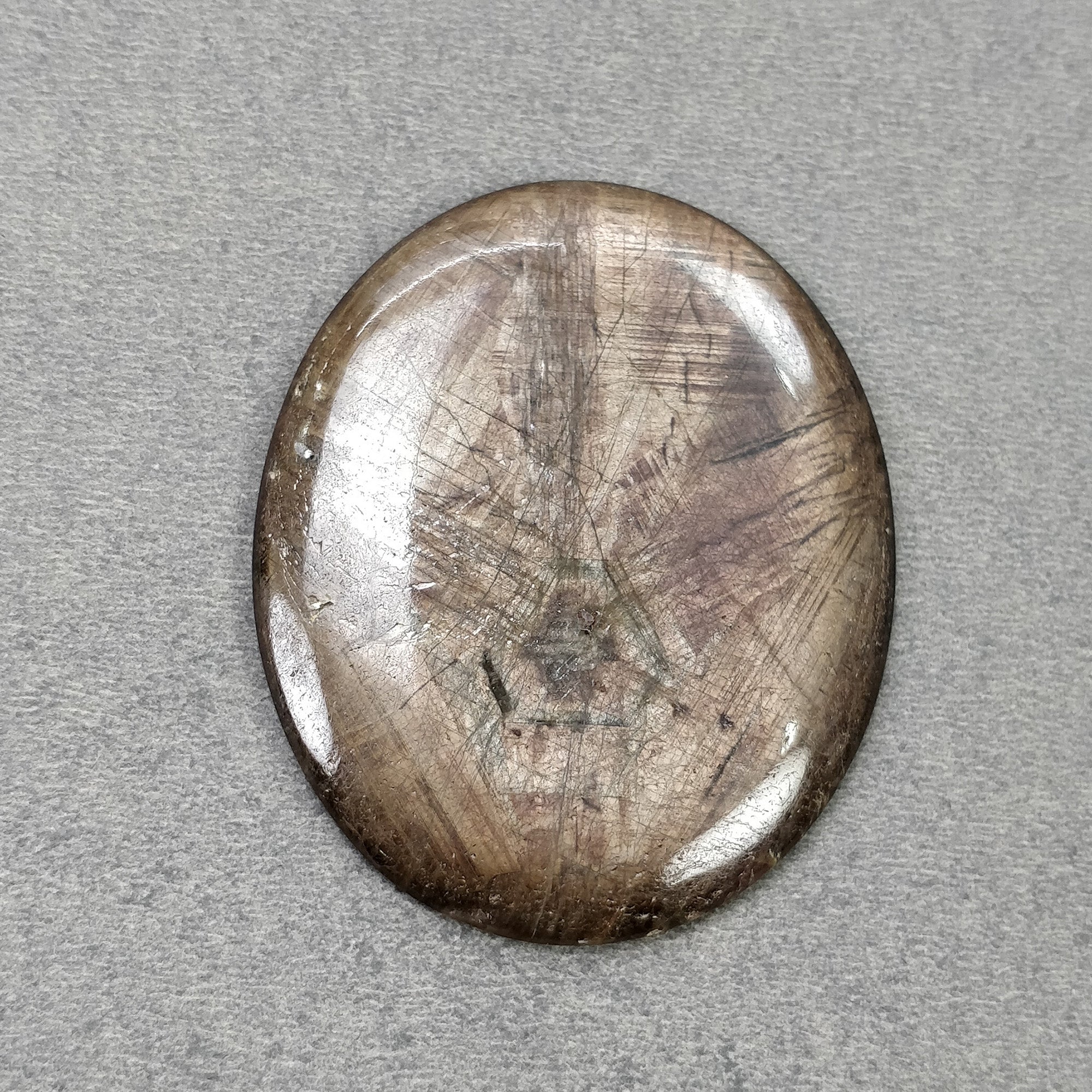 Natural Untreated Golden Brown Chocolate Sapphire Gemstone Cabochon - 145.00cts Oval Shape 54x45mm TRAPICHE (With Video) - Perfect for Jewelry Making, Collecting & Healing Crystals