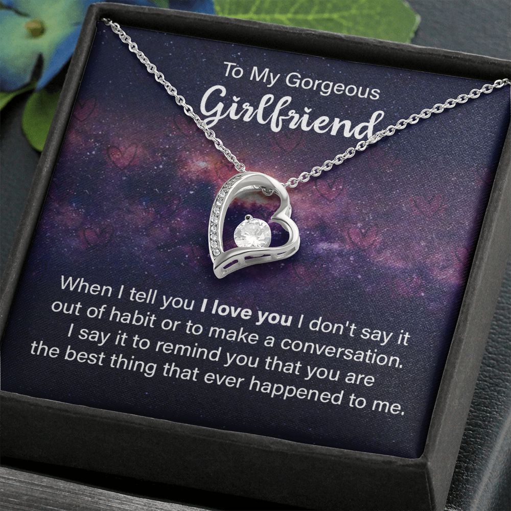 Forever Love Necklace for Girlfriend - Romantic Heart Pendant Jewelry Gift for Her - Perfect for Anniversaries, Valentine's Day & Special Occasions