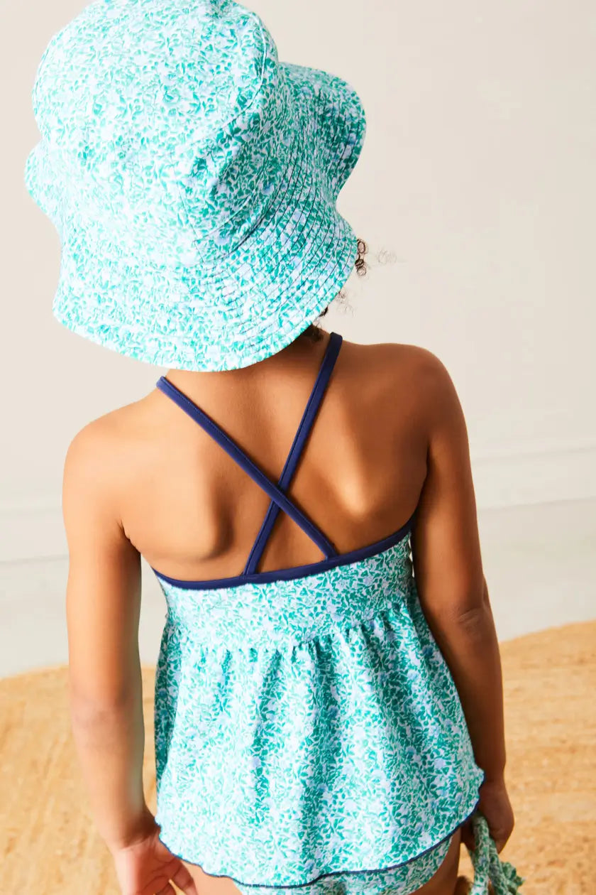 Adelaide Floral Beach Hat in Green (S M) - Wide Brim Sun Hat for Women, Summer Vacation Accessories, Perfect for Beach, Pool, Garden & Outdoor Activities