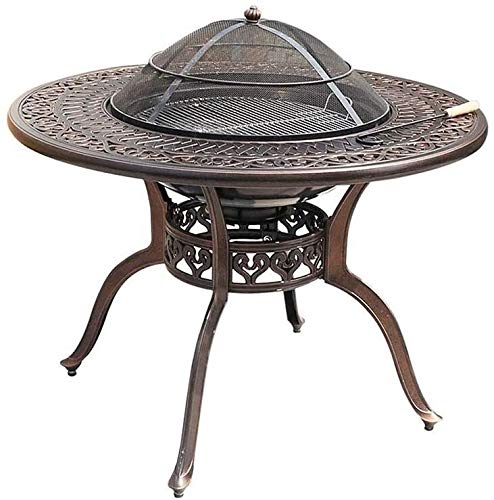 Premium Outdoor Fire Pit with BBQ Grill & Coffee Table - Multi-Functional Garden Fireplace for Patio, Deck, Backyard (Brazier, Ice Bucket & Dining Surface) | Perfect for Camping, Picnics & Outdoor Entertaining