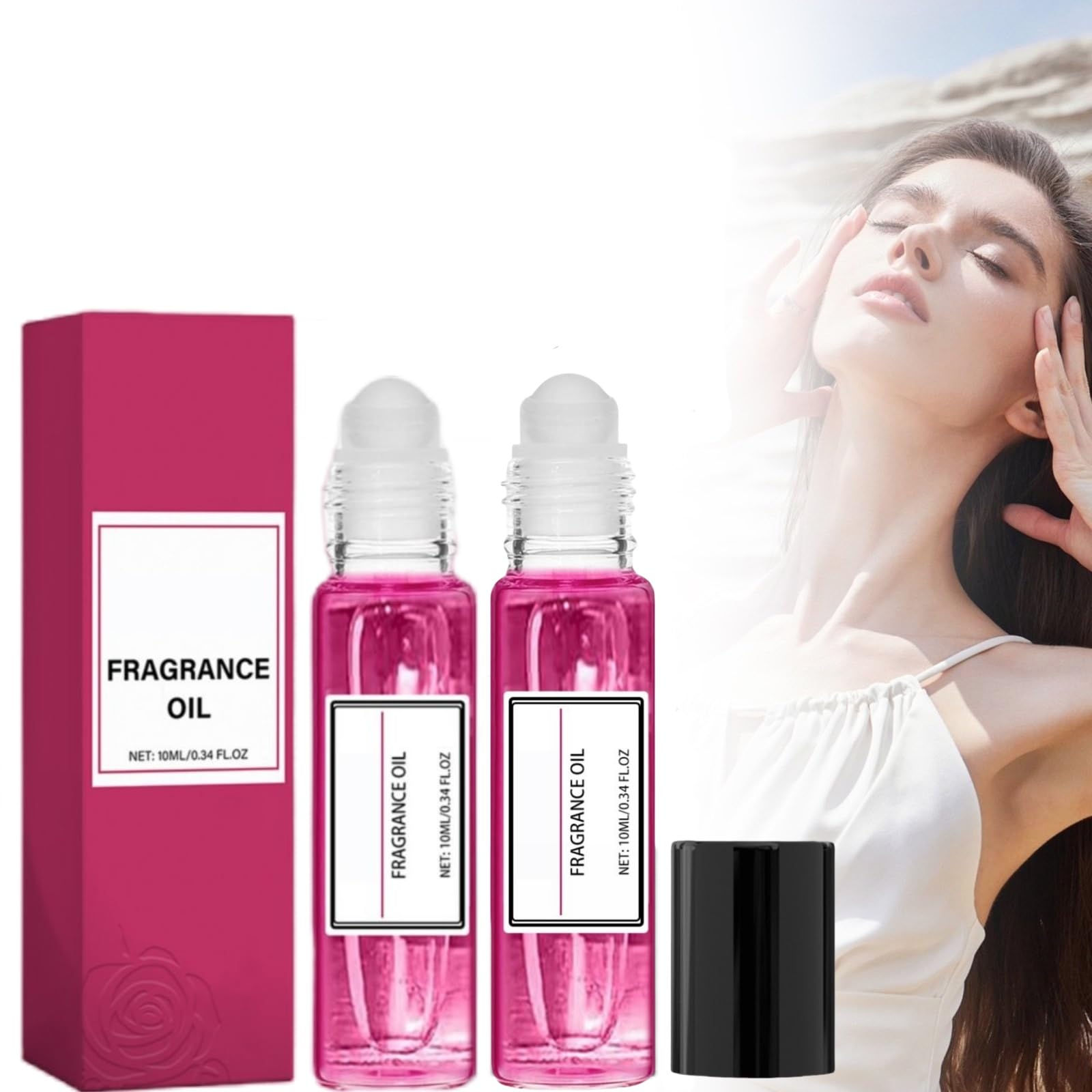 2-Pack Crazy in Love Roll-On Perfume Oil for Women - Long Lasting Fragrance by Dla Cosmetics (2.5x2.5x3.5 inch) - Perfect for Date Night, Gift Giving & Everyday Wear