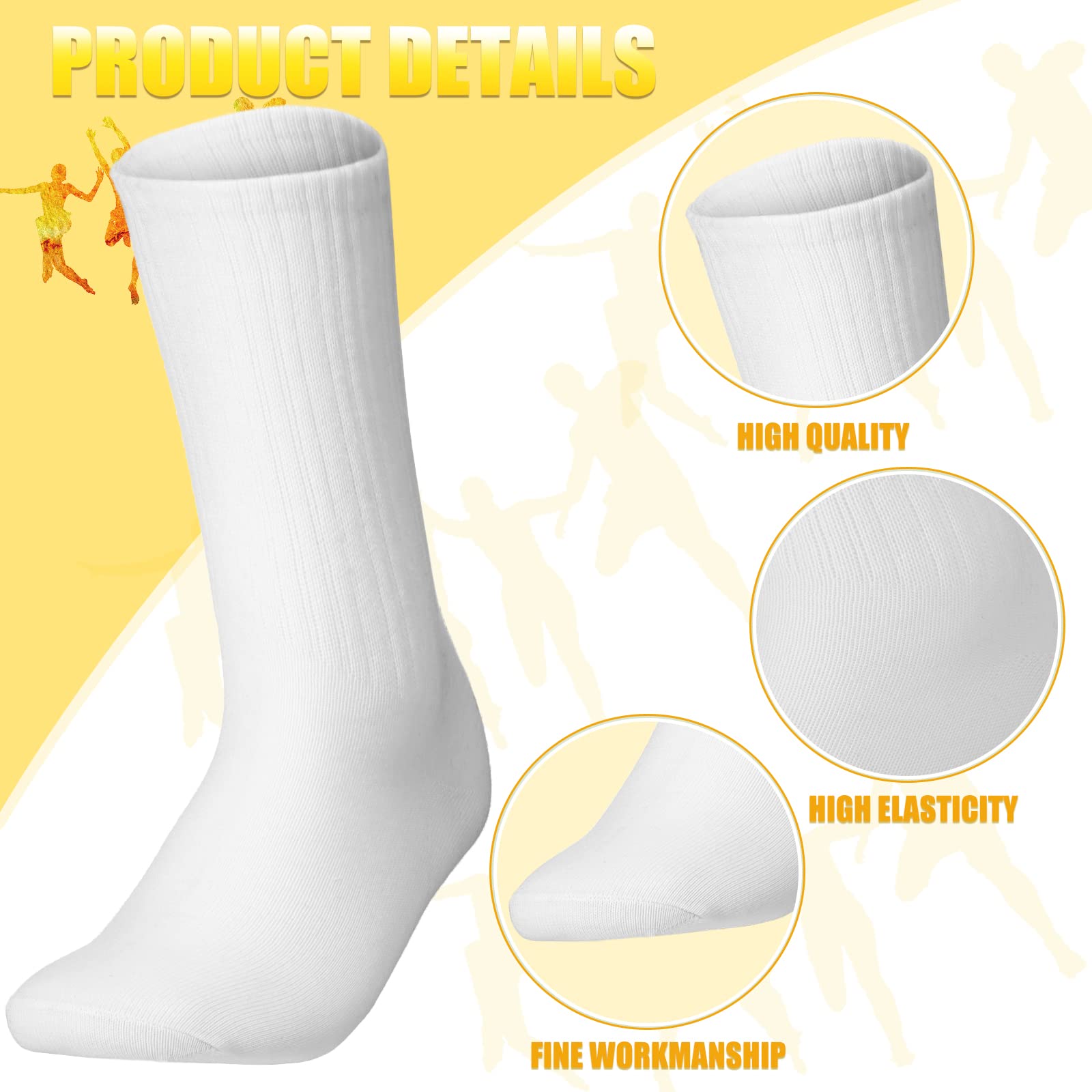 Haysandy 200 Pairs Bulk Unisex Socks - Crew Solid Color Athletic Casual Socks for Women, Men, Adults & Kids - Perfect for Daily Wear, Sports, Gifting & Homeless Donations