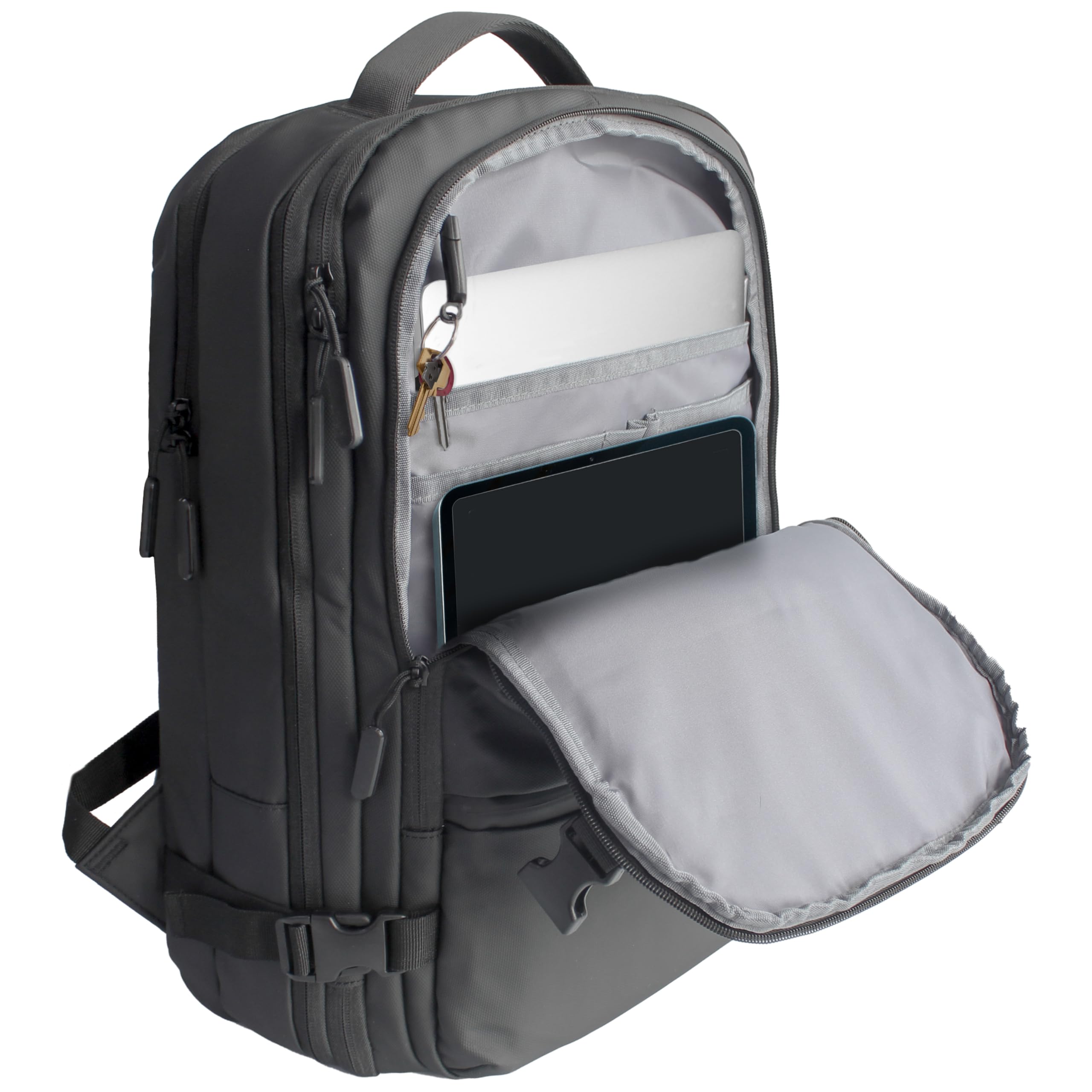 VacPack 50L Expandable Travel Backpack with Built-in Vacuum Pump - Waterproof Carry-On Backpack for Laptop, Business, College & Camping - Perfect for Air Travel, Hiking & Outdoor Adventures