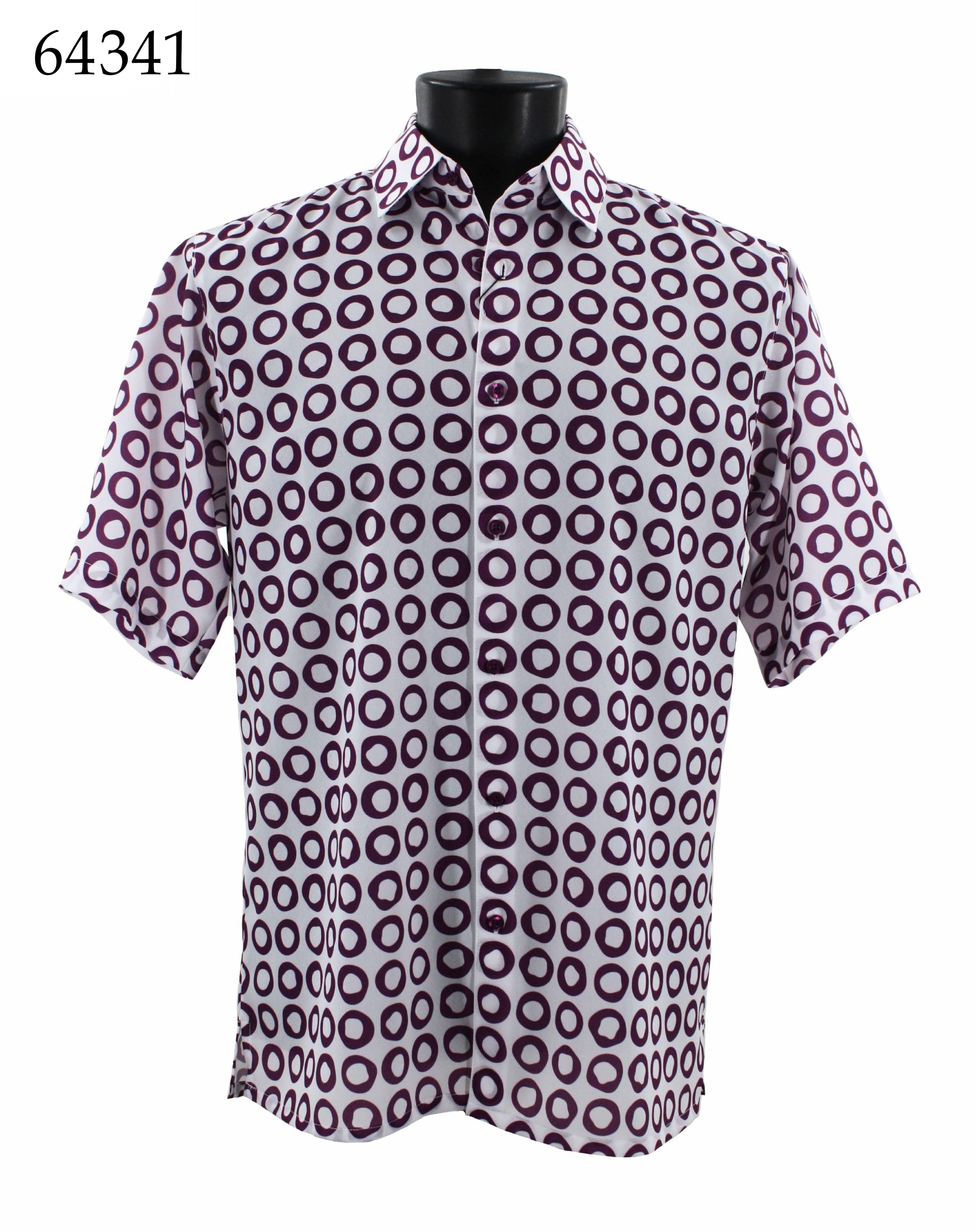 Bassiri Men's Short Sleeve Casual Shirt 64341 - Breathable Cotton Comfort Fit for Summer, Office & Outdoor Activities