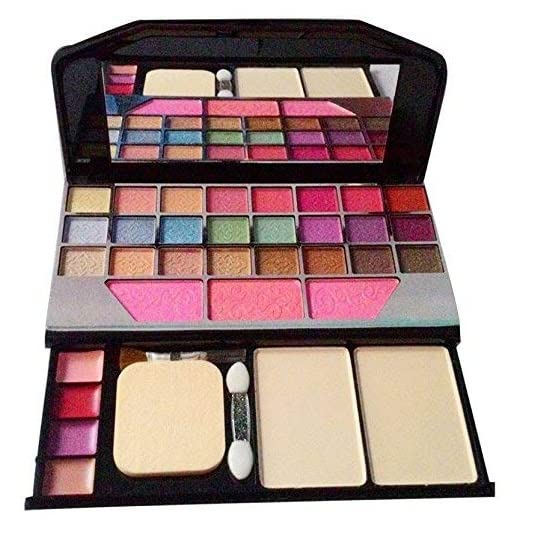 RJGUDDU TYA Fashion 6155 Professional 7-Piece Makeup Brush Set with Pink Beauty Blender & Multicolor Makeup Kit - Perfect for Travel, Bridal, and Everyday Makeup (9-Piece Set)