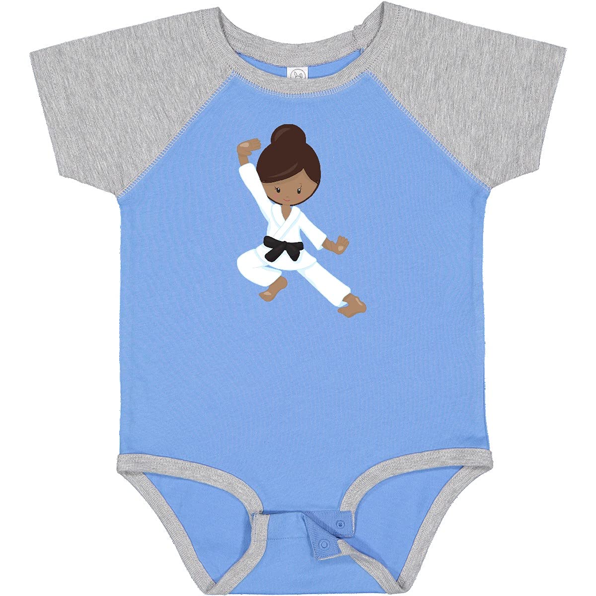 Inktastic African American Girl Black Belt Karate Girl Baby Bodysuit - Cute Martial Arts Outfit for Infants & Toddlers - Perfect for Karate Class, Playdates & Black History Month Celebrations