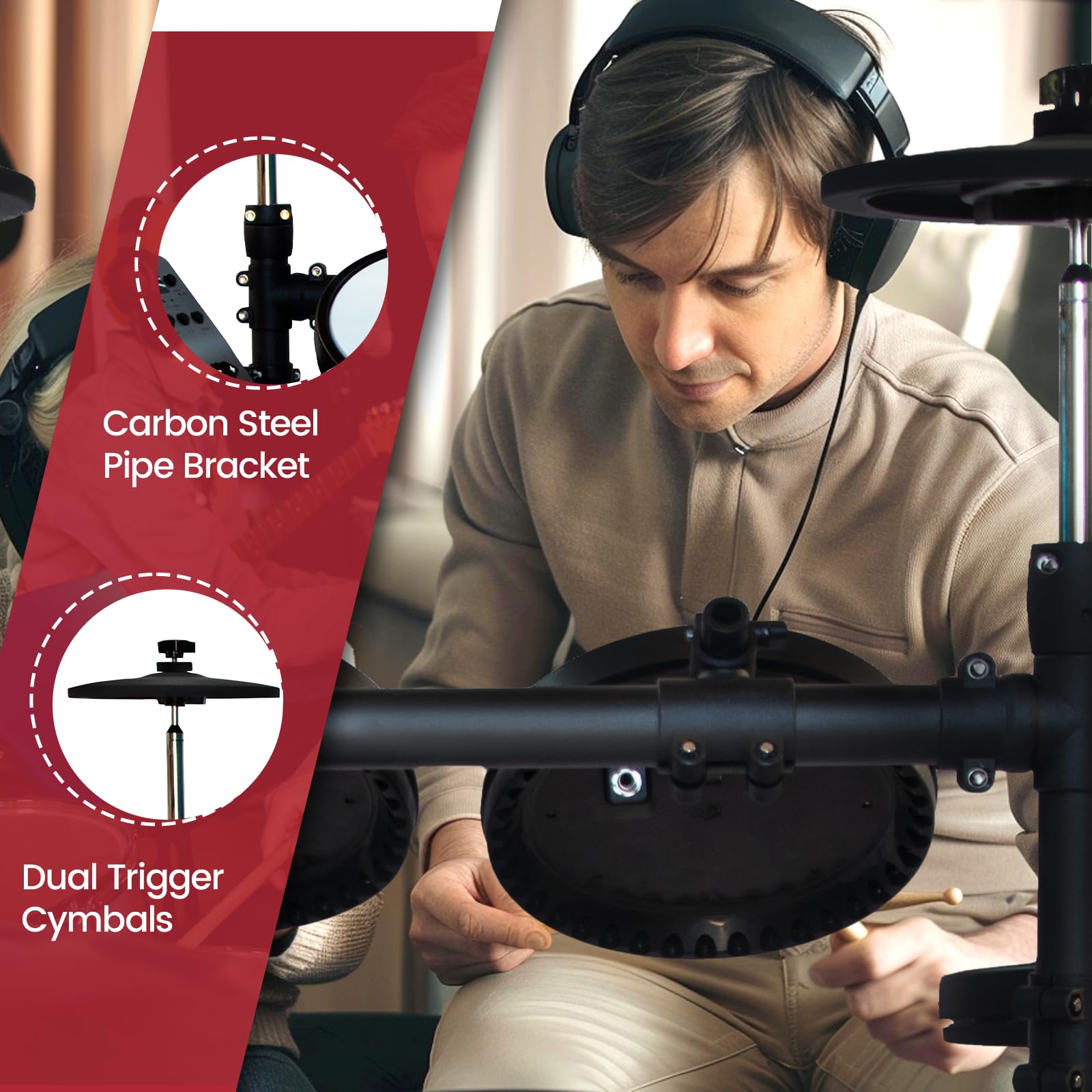 Best Electronic Drum Set for Beginners - Quiet Mesh Pads, 8