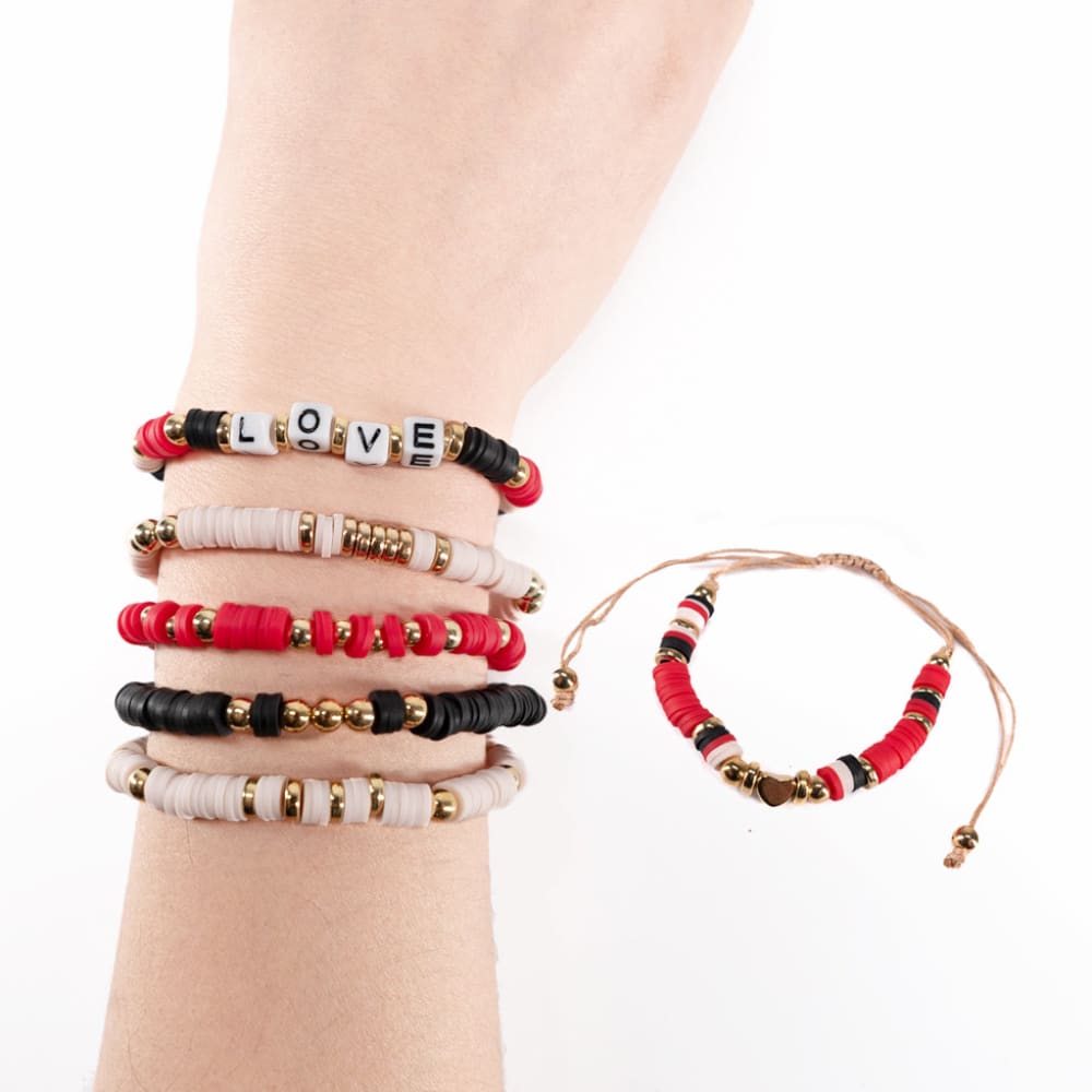 Plushie Dreadfuls Love Rabbit Stacking Friendship Bracelet - Cute Bunny Charm Bracelet for Best Friends, Couples & Teens - Perfect for Valentine's Day Gifts, Birthday Presents & Everyday Wear