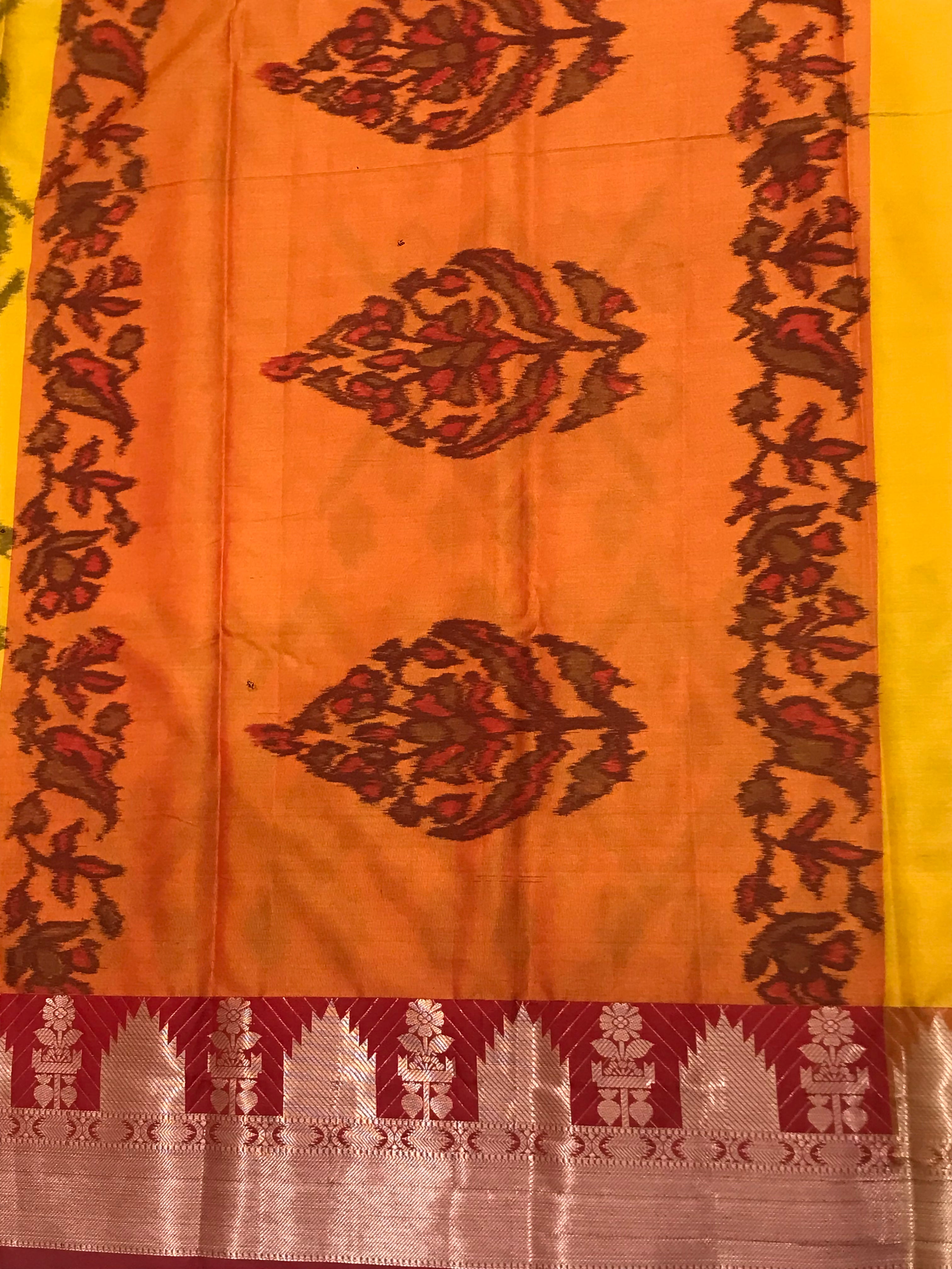 Elegant Pure Kanchipuram Soft Silk Saree for Women in Vibrant Yellow | Perfect for Weddings, Festivals & Special Occasions