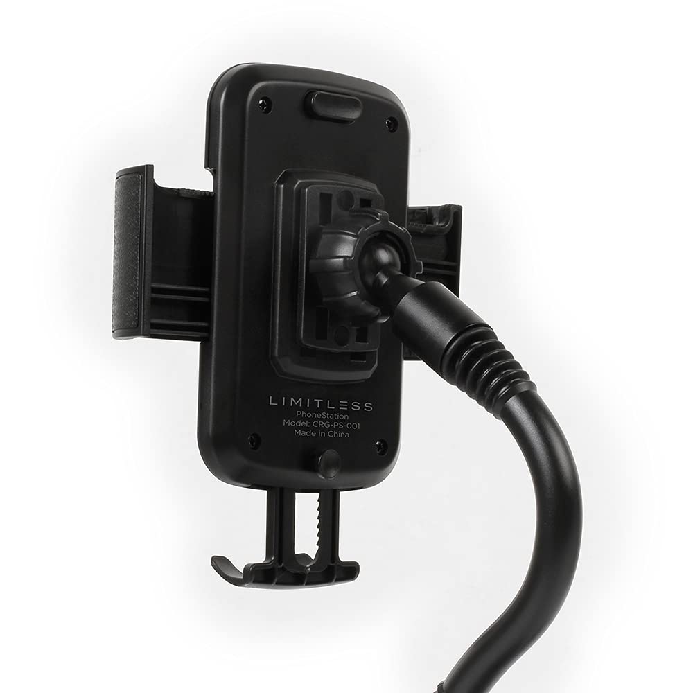 Limitless PhoneStation Car Cup Holder Phone Mount - Adjustable Base, Flexible Neck & Air Vent Clip for iPhone, Samsung, Note, Galaxy - Perfect for Hands-Free Driving & GPS Navigation