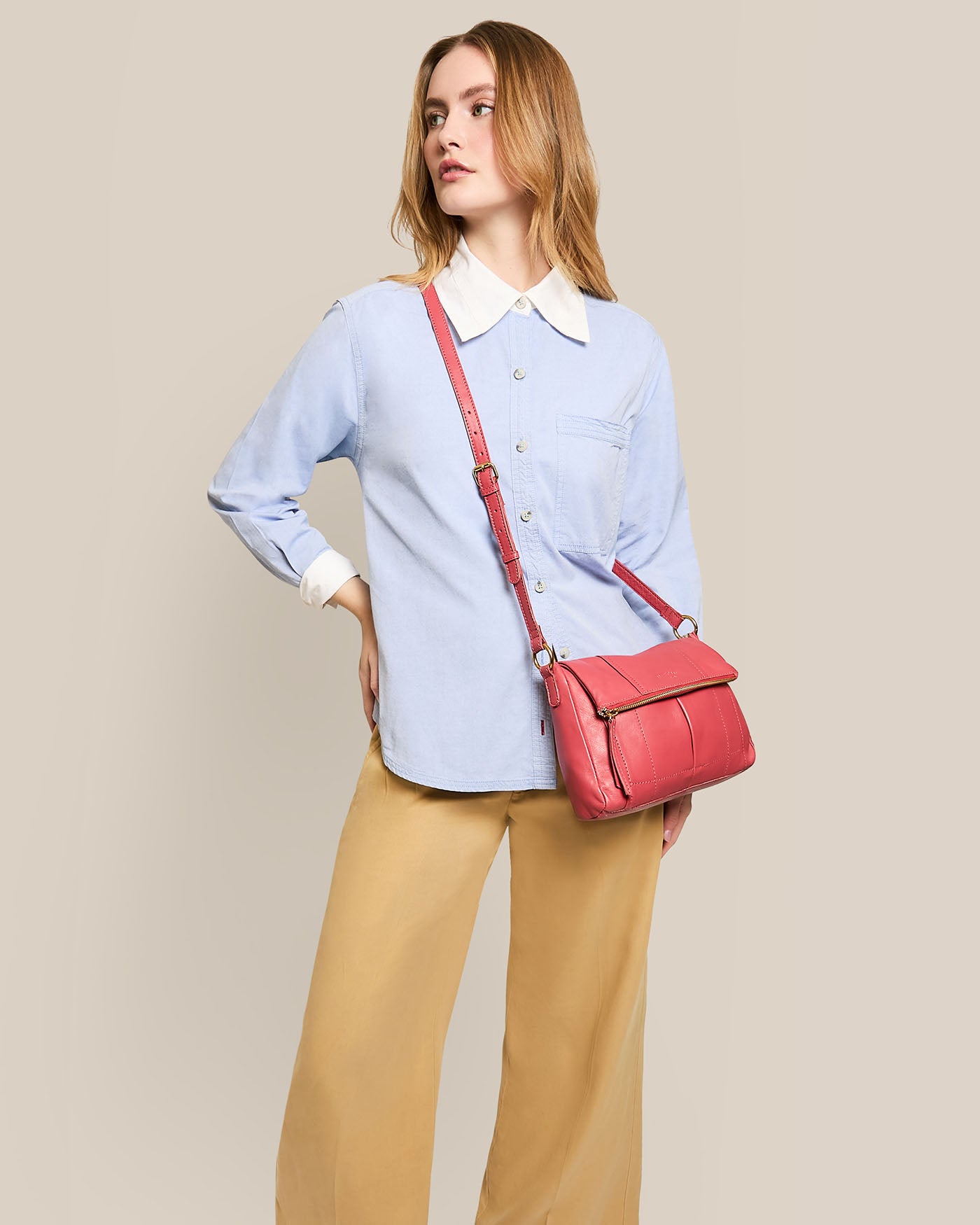 Lee Double Entry Crossbody Bag for Women - Stylish & Functional Purse with Adjustable Strap - Perfect for Travel, Shopping & Everyday Use
