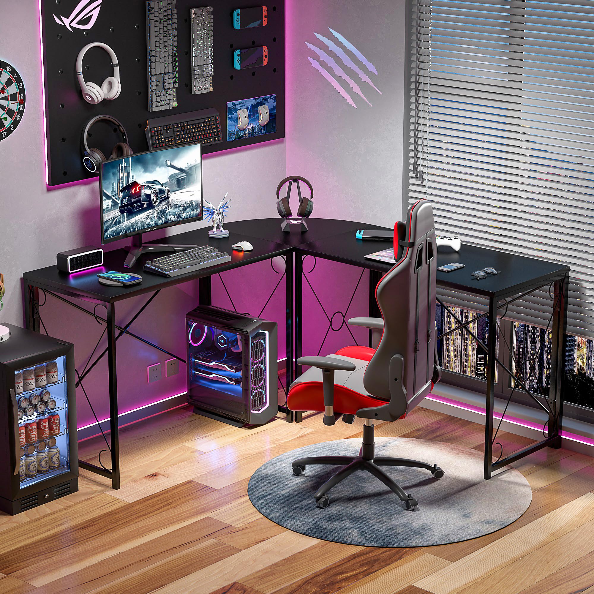 VECELO 39.4 Inch Foldable Computer Desk - Portable Laptop Table for Home Office, Study, Reading & Writing - Space Saving No Assembly Required Workstation - Black (2 Pack Set) - Perfect for Small Apartments, Dorm Rooms & Compact Workspaces