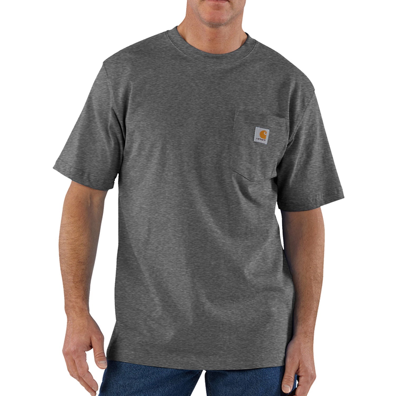 Premium K87 Loose Fit Heavyweight Pocket T-Shirt for Men - Carbon Heather - Comfortable Casual Wear for Everyday & Outdoor Activities
