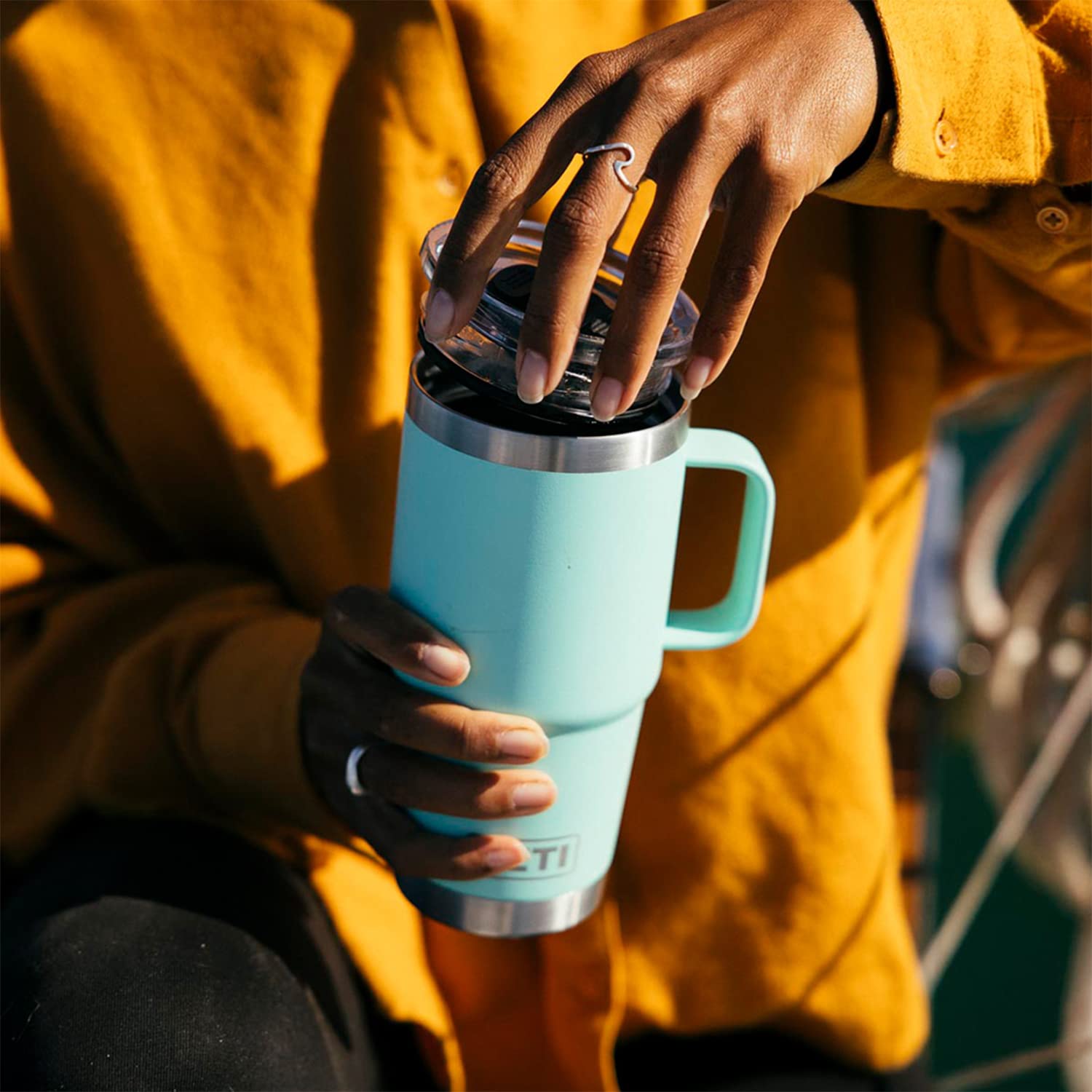YETI Rambler Stronghold Replacement Lid for Travel Mugs - Compatible with YETI Rambler Series | Durable Leak-Proof Cover for Coffee, Tea & Hot/Cold Drinks | Perfect for Commuting, Camping & Office Use