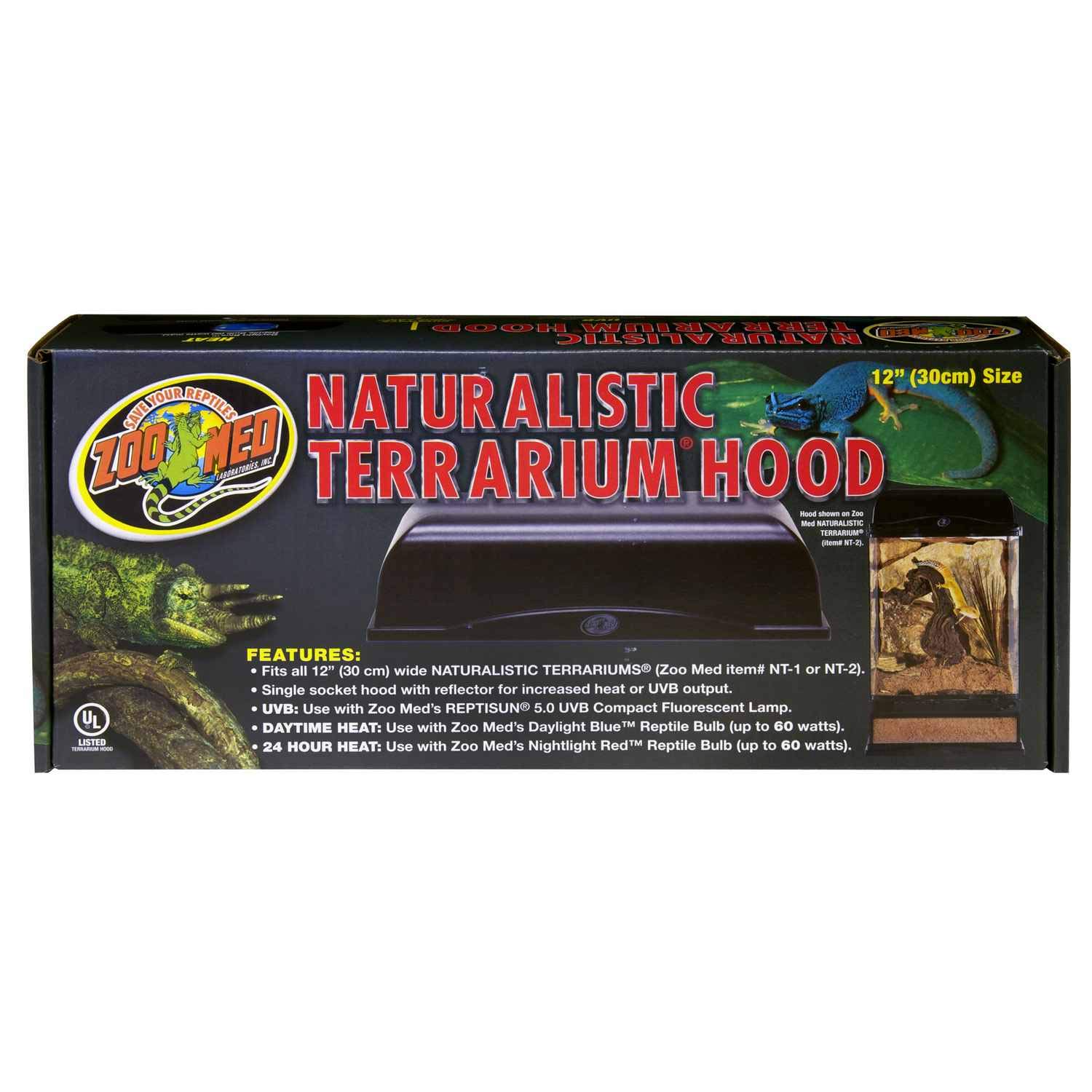 Zoo Med Naturalistic Terrarium Hood - Reptile Habitat Lighting Cover for Bearded Dragons, Geckos & Snakes - Perfect for Desert & Tropical Terrarium Setups