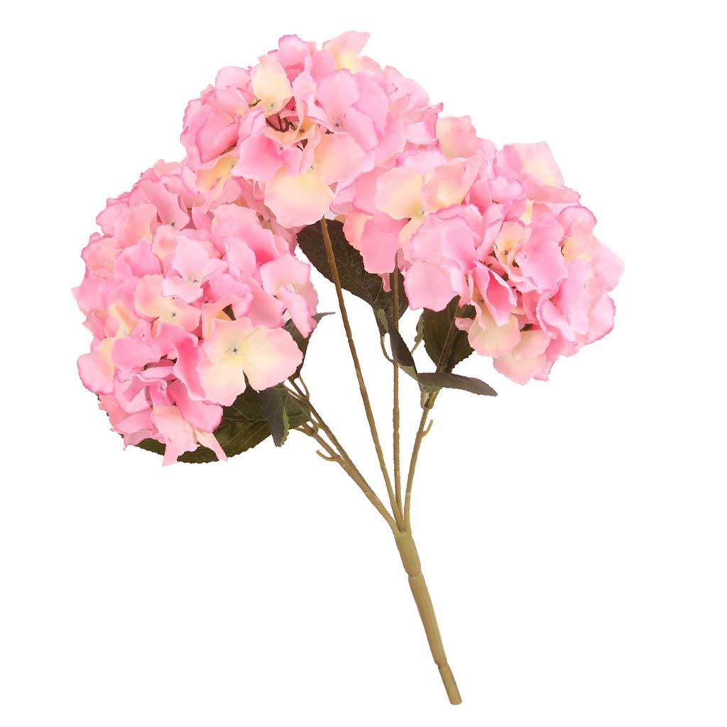 Taotenish Artificial Hydrangea Flowers - Silk Fake Bouquet for Wedding, Party, Home Decor (Light Pink) | Perfect for Centerpieces, Table Arrangements & Event Decorations