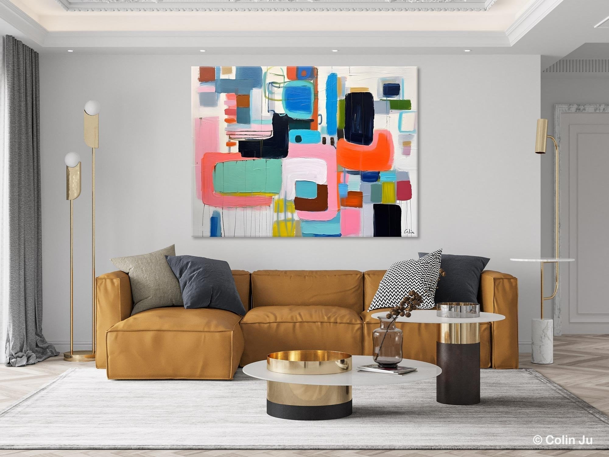 Contemporary Acrylic Paintings for Living Room - Extra Large Modern Wall Art Canvas - Original Abstract Impasto Artwork - Perfect for Home Decor & Office Wall Decorations