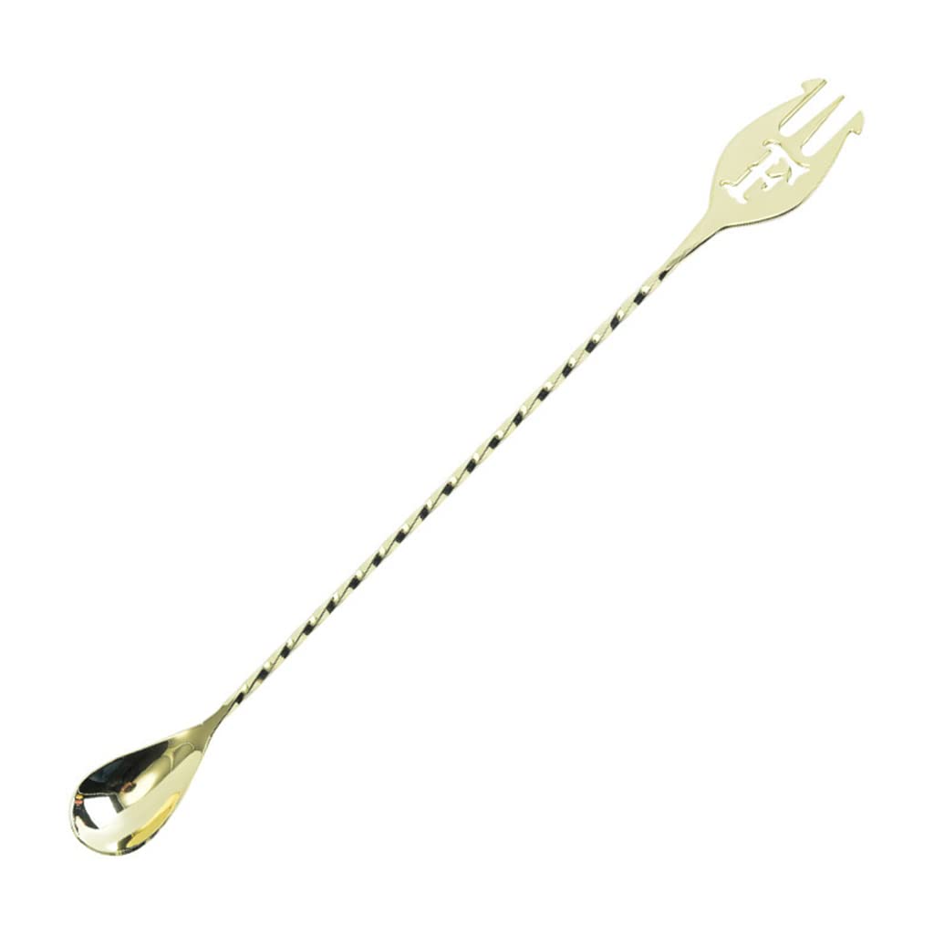 Premium Stainless Steel Cocktail Mixing Spoon with Long Handle - Professional Bar Tool for Stirring Drinks, Mixing Cocktails & Mocktails - Perfect for Home Bars, Bartending & Kitchen Use