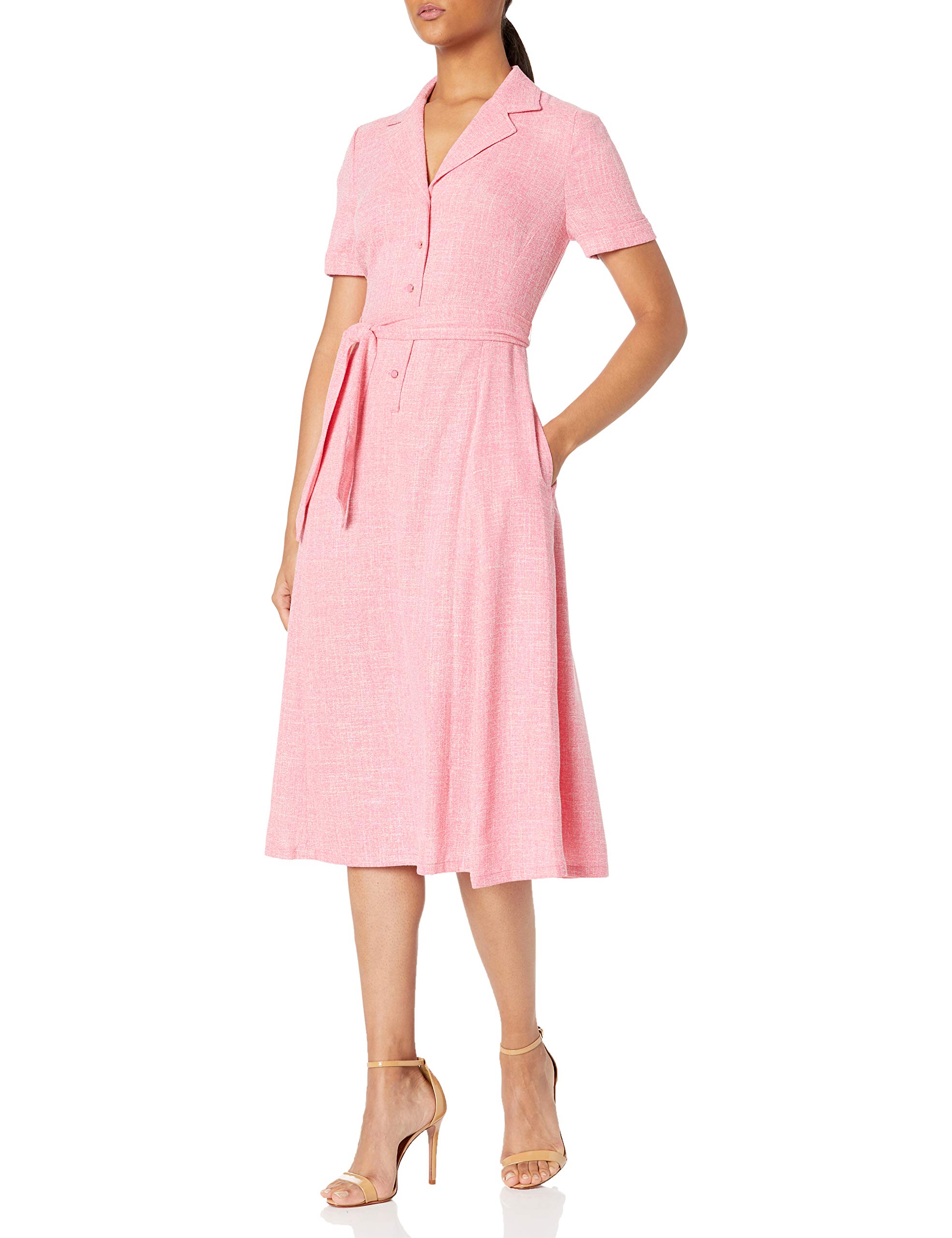 Anne Klein Women's Notch Collar Belted Shirt Dress - Stylish Casual & Office Wear for Women | Perfect for Work, Date Night & Everyday Outfits