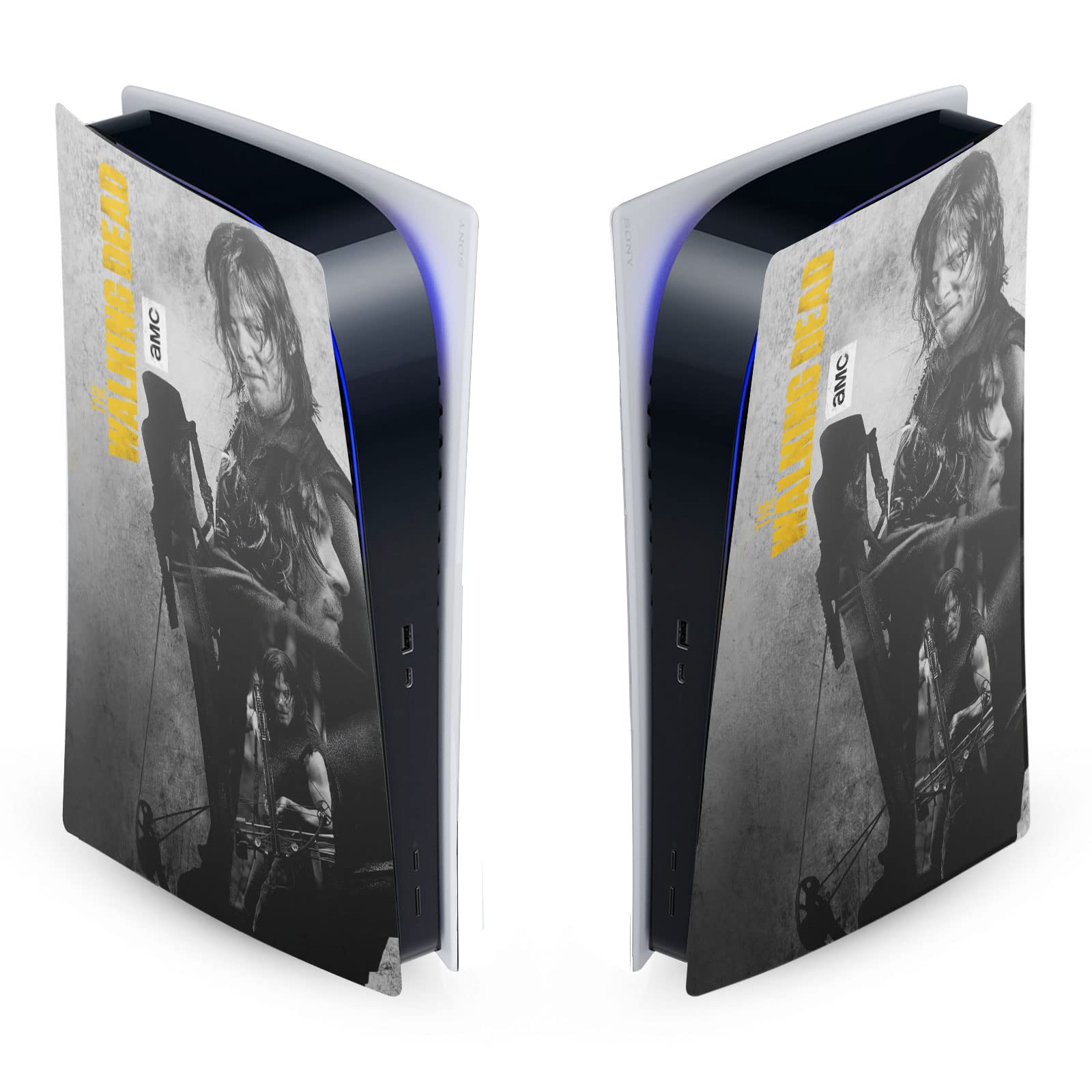 Officially Licensed AMC The Walking Dead Daryl Dixon Vinyl Faceplate Skin Decal for Sony PlayStation 5 PS5 Digital Edition - Perfect for Gaming Enthusiasts & The Walking Dead Fans
