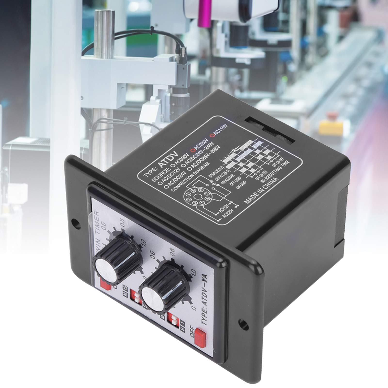 Twin Timer Relay - Adjustable On/Off Knob Control for Short Period & Repeat Cycle | Intermittent Timer, Interval Timer for Day/Night or 24-Hour Use | Perfect for Lighting, Irrigation & Industrial Automation