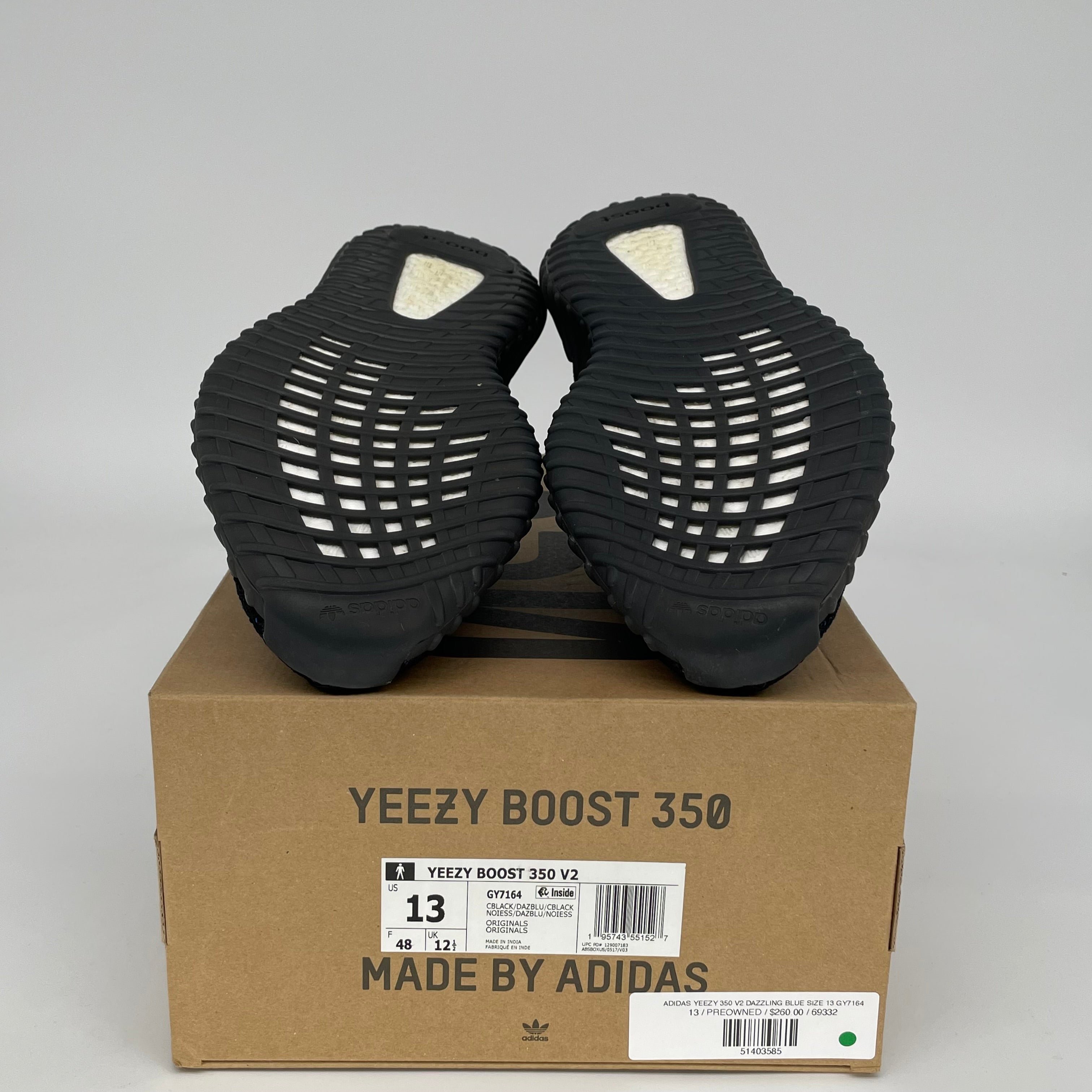 Adidas Yeezy Boost 350 V2 Dazzling Blue Men's Running Shoes - Size 13 (GY7164) | Comfortable Sneakers for Gym, Jogging & Casual Wear