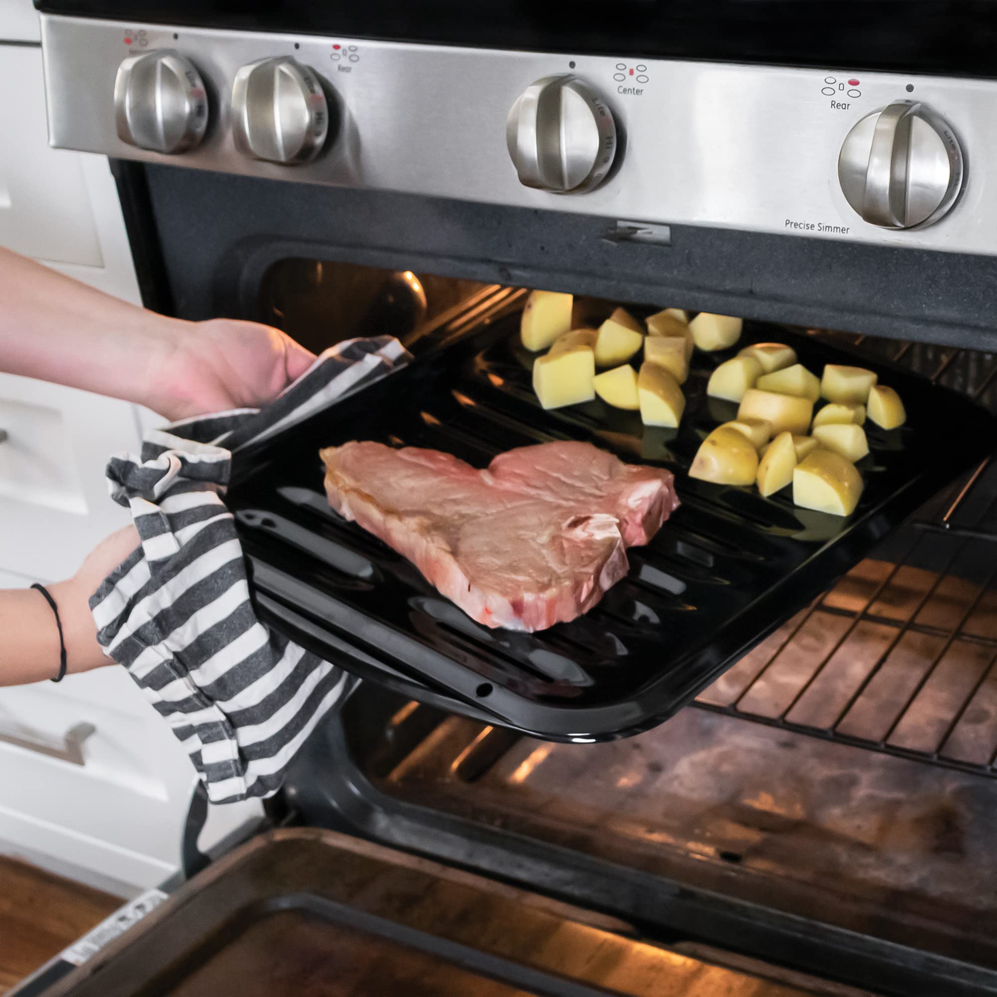 Certified 2-Piece Broiler Pan Set - Porcelain-on-Steel 16.5