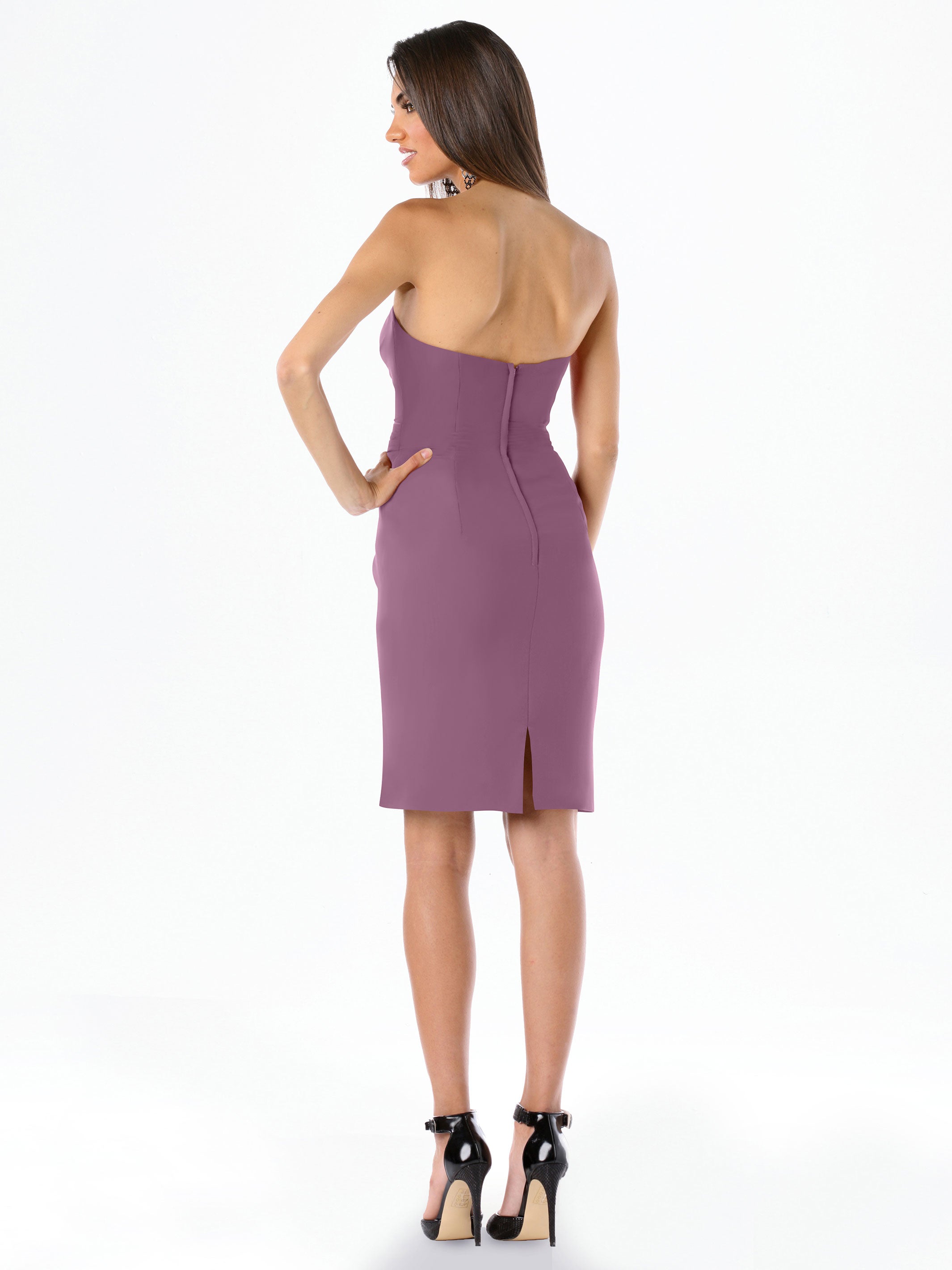 Elegant 80041 Knee-Length Chiffon Bridesmaid Dress with Sweetheart Neckline - Perfect for Weddings, Formal Events & Special Occasions