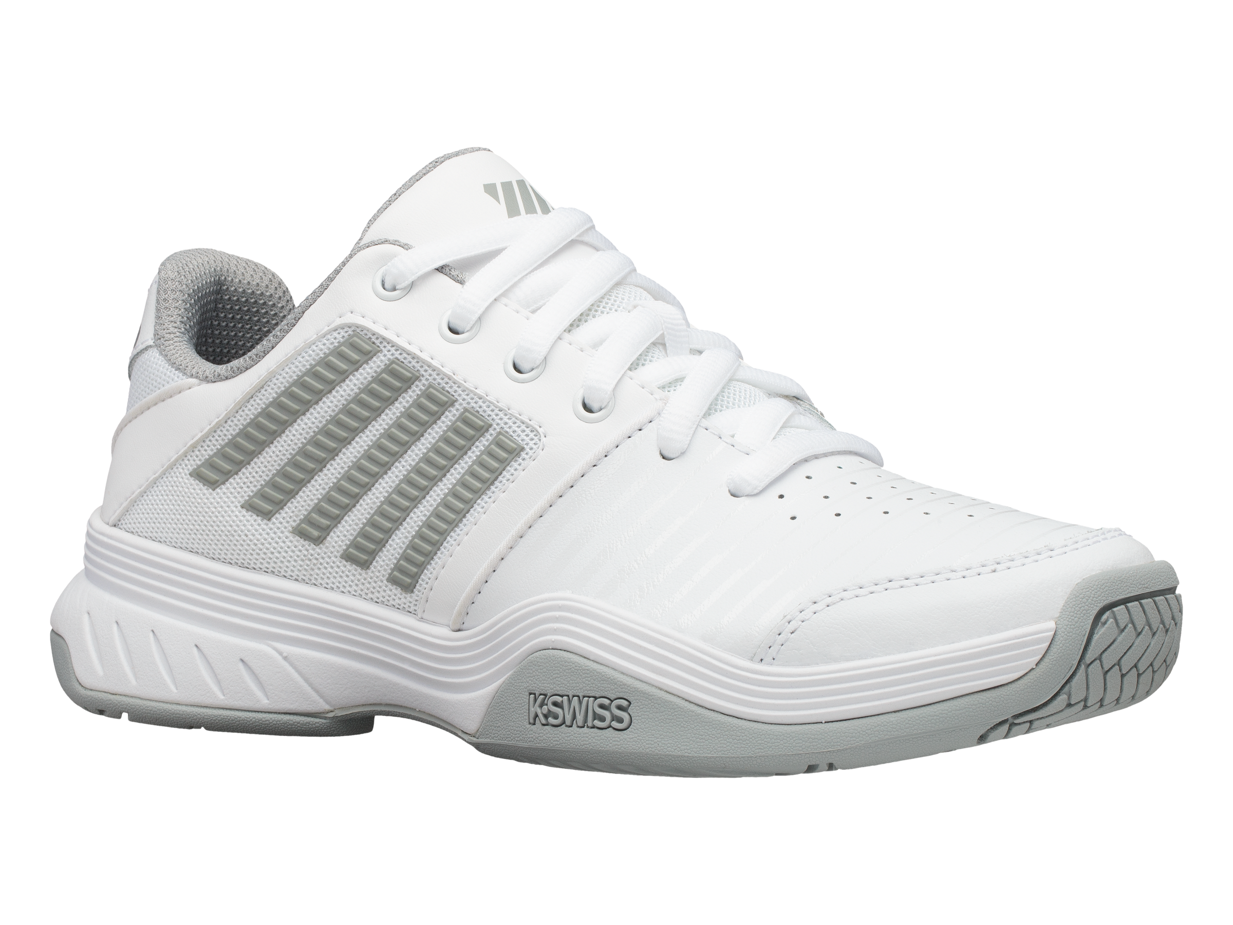 95443 150M Court Express Tennis Shoes - White/Highrise/Silver for Women | Lightweight & Durable for Competitive Play & Casual Wear