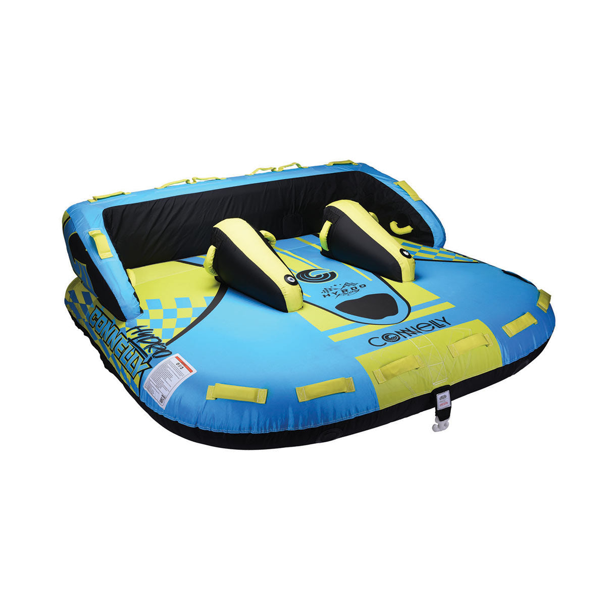 Connelly Hydro Towable Tube for 3 Riders - Heavy Duty Inflatable Water Tube for Boating, Lake & Ocean Fun - Perfect for Family & Friends Water Sports Adventure