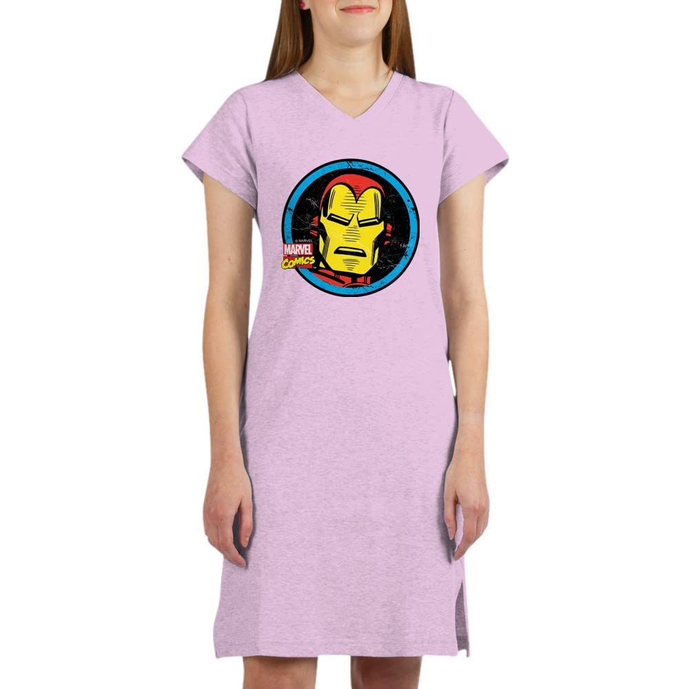 Marvel Iron Man Face Graphic Nightshirt for Men - Soft & Comfortable Sleepwear for Superhero Fans | Perfect for Lounge, Sleep & Comic Con