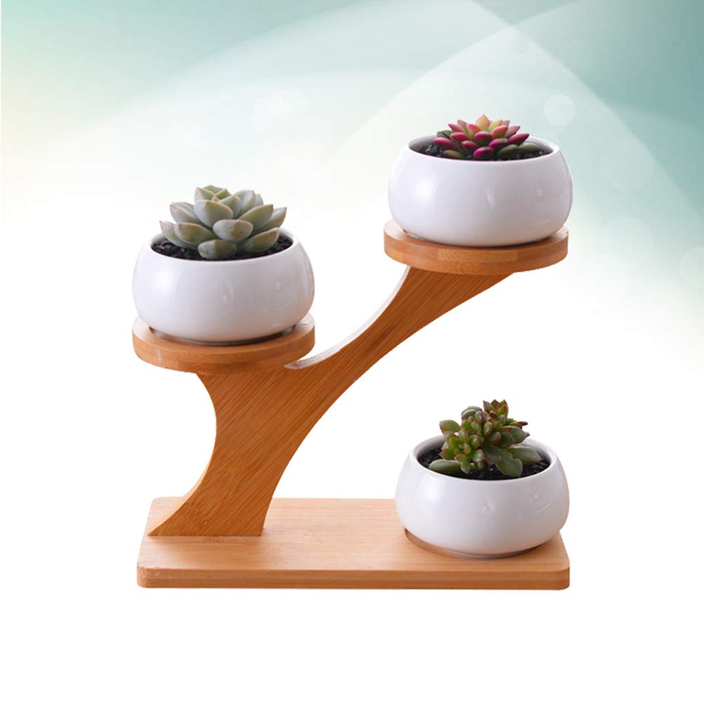 Hemoton Modern Minimalist White Ceramic Flower Pot Set - Elegant Home & Office Plant Decor for Indoor Plants, Succulents, and Small Flowers