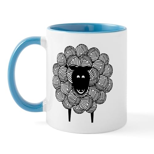 White/Blue Inside - Yarny Sheep Mug