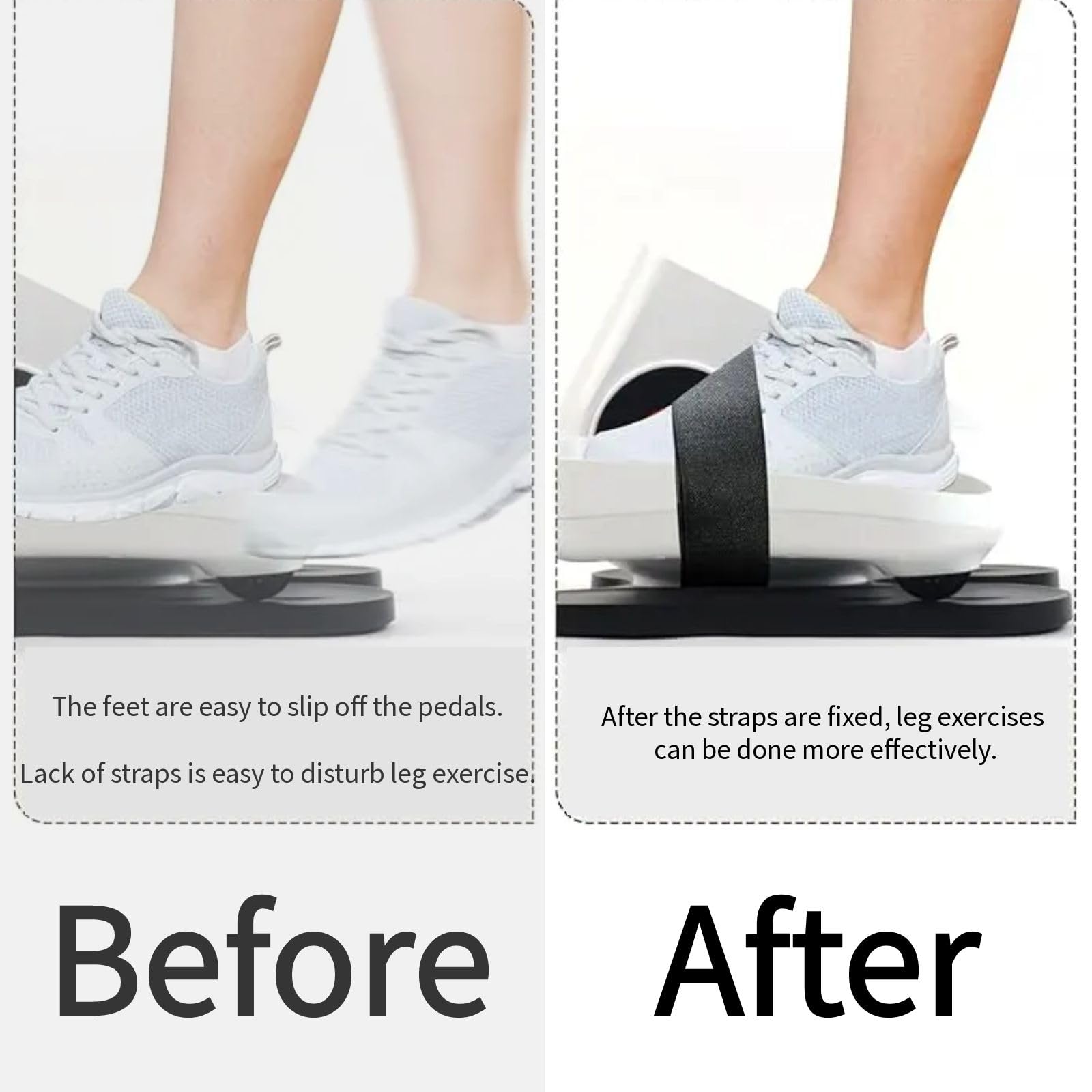 4 Pcs Leg Exerciser Traction Straps for Seniors - Under Desk Elliptical Pedal Band with Secure Stability for Electric Ellipse Equipment - Home Office Peddler Foot Exercise Machine for Improved Circulation & Mobility (Ideal for Office Workers & Home Fitness)