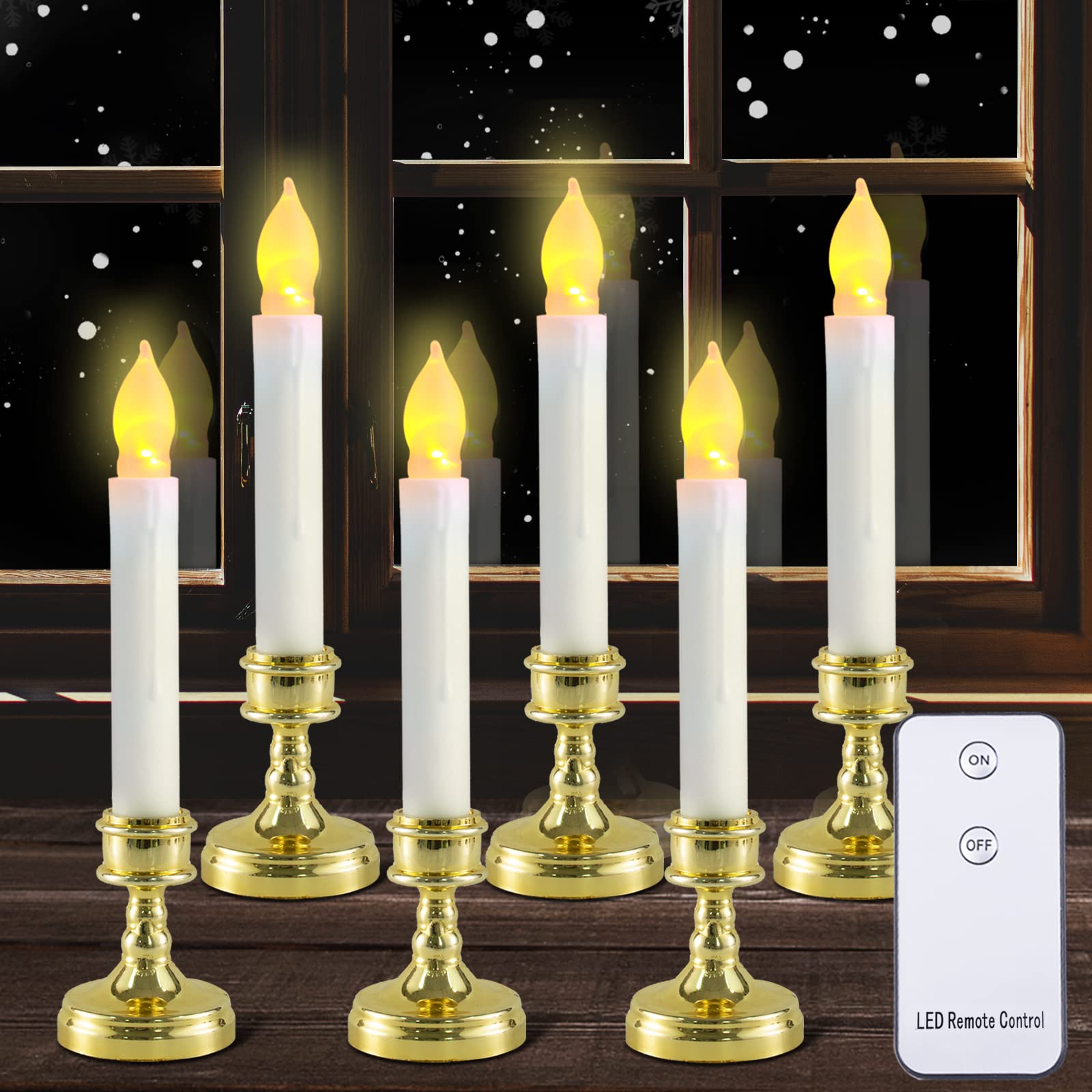 Homemory LED Flameless Candles with Remote - Warm Flickering Light for Christmas Halloween Decor