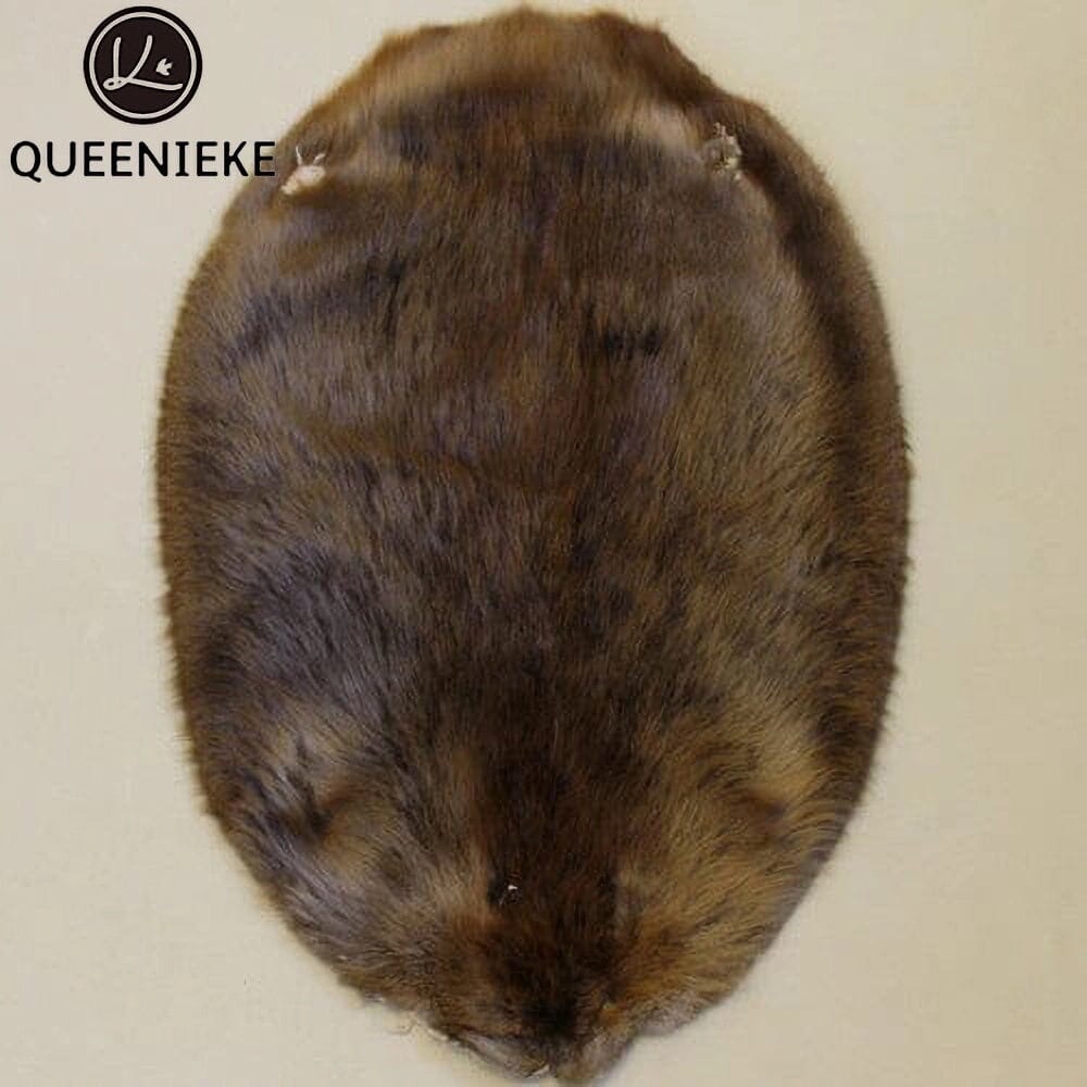QUEENIEKE Beaver Fur Pelt Accessories - Real Animal Skin for Fashion, Crafts & DIY Projects - Perfect for Hats, Bags & Home Decor