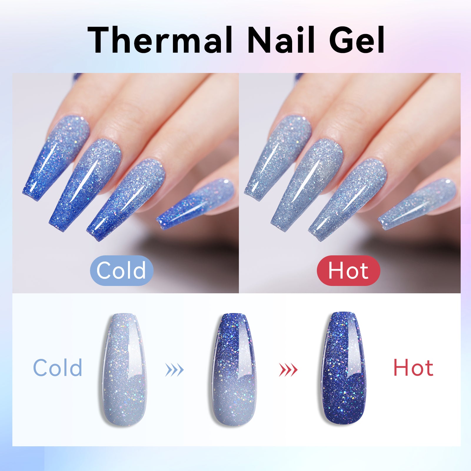 6 Colors Temperature Changing Gel Polish Set - ThermoScape 7ml Nail Polish Kit for Manicure & Pedicure - Perfect for Home Nail Art, Salon Use & Gift Giving