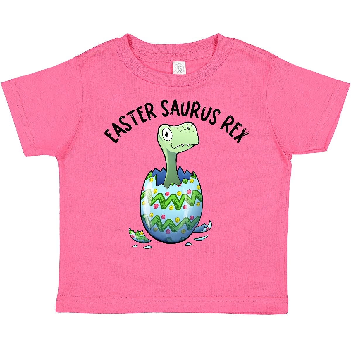 Inktastic Easter Saurus Rex Dinosaur Hatching Easter Egg Toddler T-Shirt - Cute Dino Theme Shirt for Boys & Girls - Perfect for Easter Celebrations, Birthday Parties & Family Gatherings