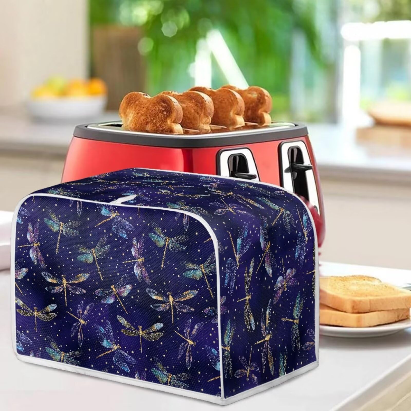 Dragonfly Print 2-Slice Toaster Cover - Waterproof, Dustproof Oven Toaster Protector for Kitchen Appliances, Home Decor, Perfect for Countertop and Dining Table Use