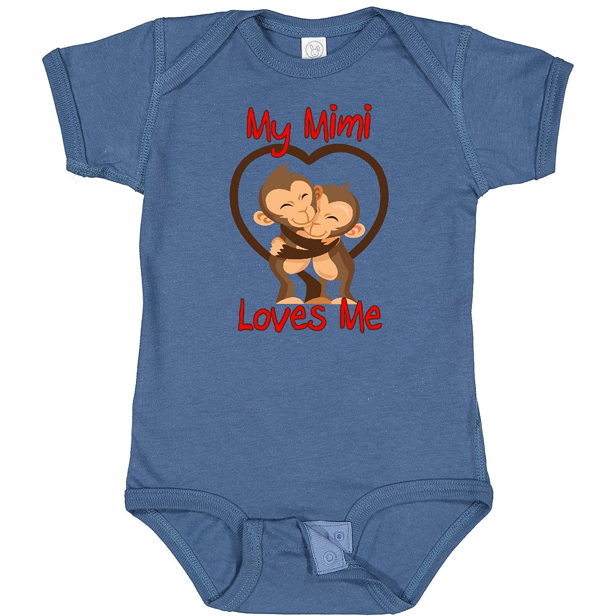 Inktastic My Mimi Loves Me Monkey Baby Bodysuit - Cute Animal Print Onesie for Infants & Toddlers - Perfect for Playtime, Family Photos & Everyday Wear