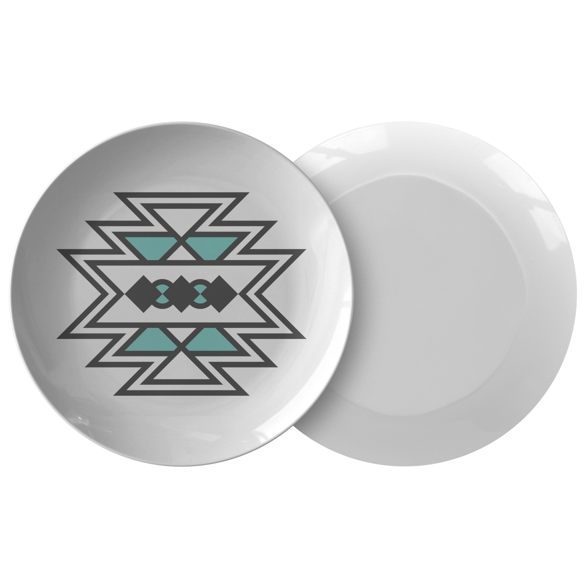 Aztec Azul River Plastic Dinner Plates - 10 Pack, Durable & Eco-Friendly Melamine Plates for Outdoor Picnics, BBQs, Parties & Everyday Use