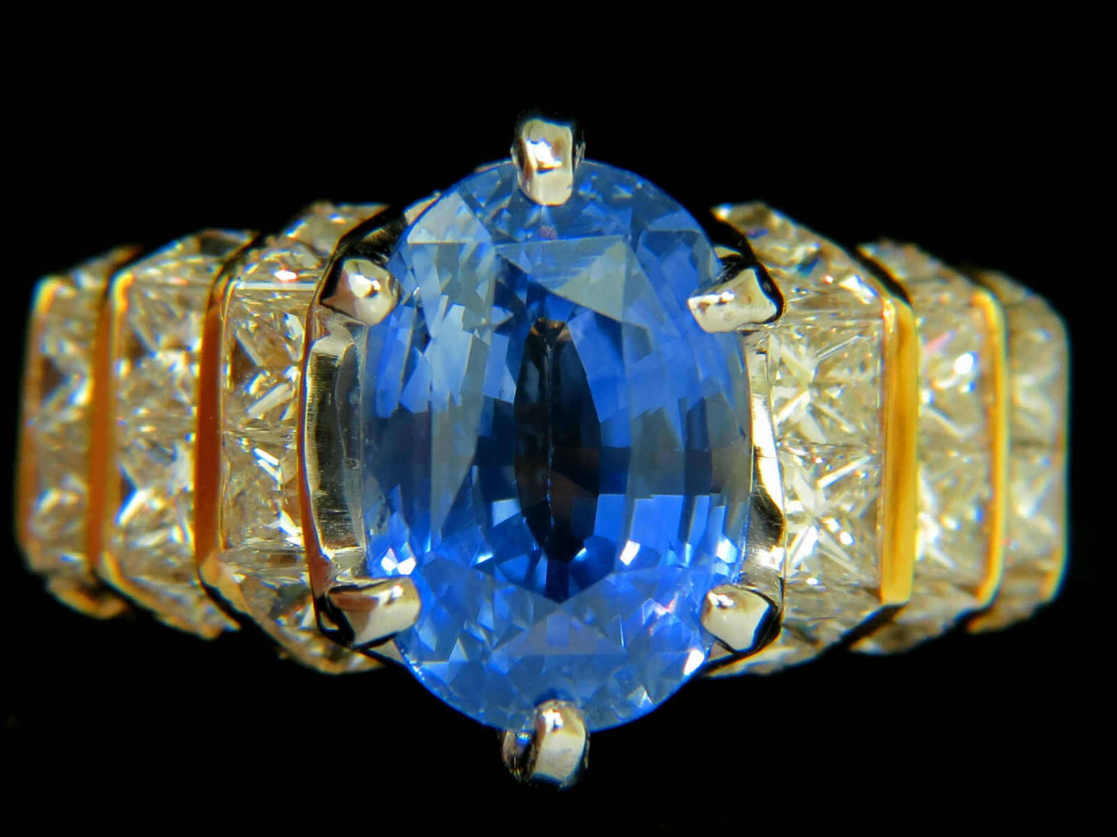 8.89CT GIA Certified Natural Cornflower Blue Sapphire & Diamond Ring in 14K Gold - Elegant Engagement, Wedding & Anniversary Jewelry Gift for Women