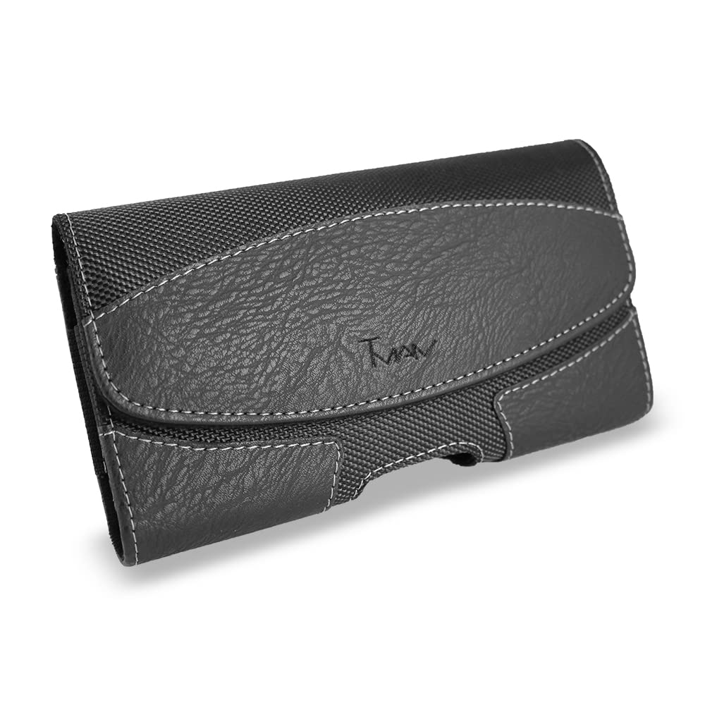 Premium PU Leather Case for Samsung Galaxy Z Fold 3 & Z Fold 2 5G - Belt Loop & Clip Holster Protective Pouch Cover - Durable XL Size Phone Case for Business & Outdoor Use