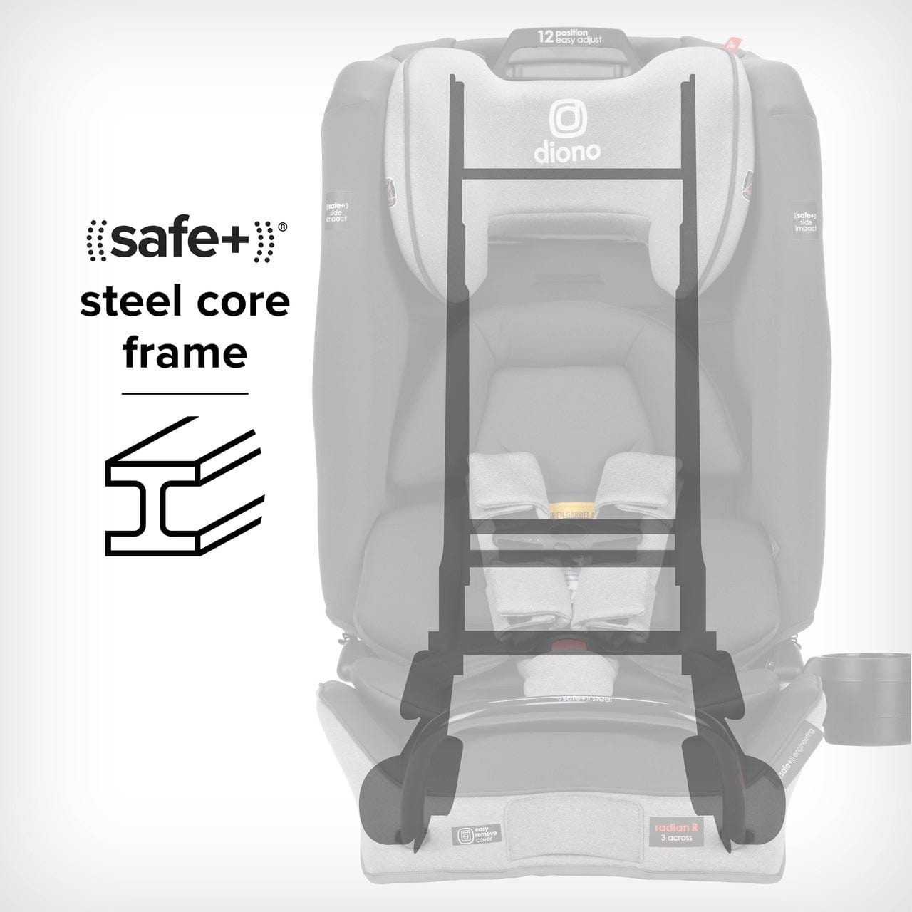 Diono Radian 3RXT Safe+ Convertible Car Seat for Toddlers & Kids - 3-in-1 Rear Facing, Forward Facing & Booster Seat - Perfect for Travel, School Runs & Family Road Trips
